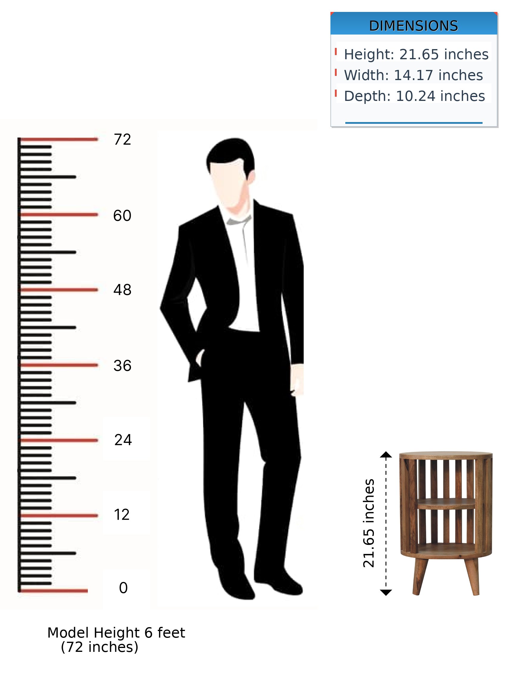Ariella - Double Shelf Nightstand - Oak - Image 14