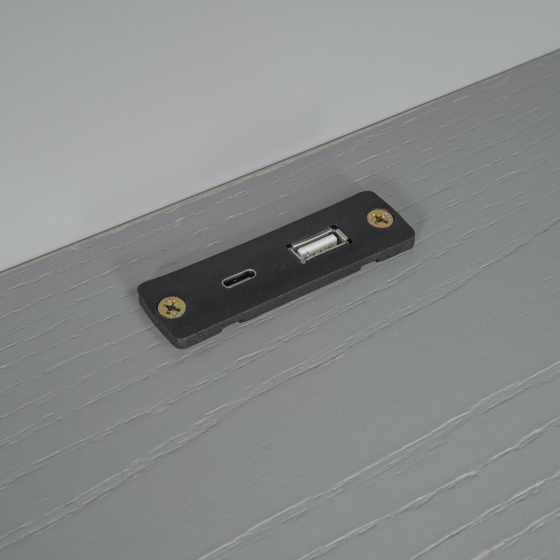 Twin Size Platform Bed With LED Light, Multi Functional Headboard, Guardrail And 2 Drawers - Gray - Image 11