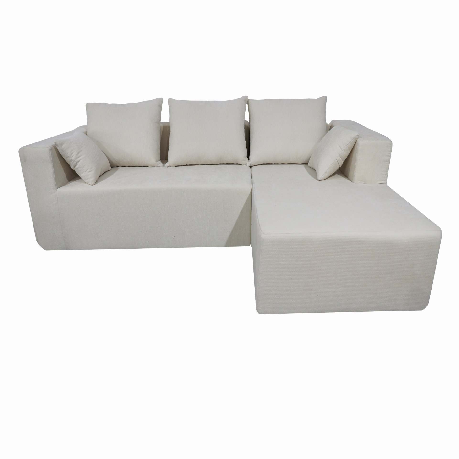 Corner Sofa And Sofa Bed With High Density Sponge - Beige - Image 20