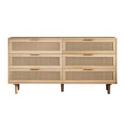6 Drawer Storage Cabinet Bedroom - Natural