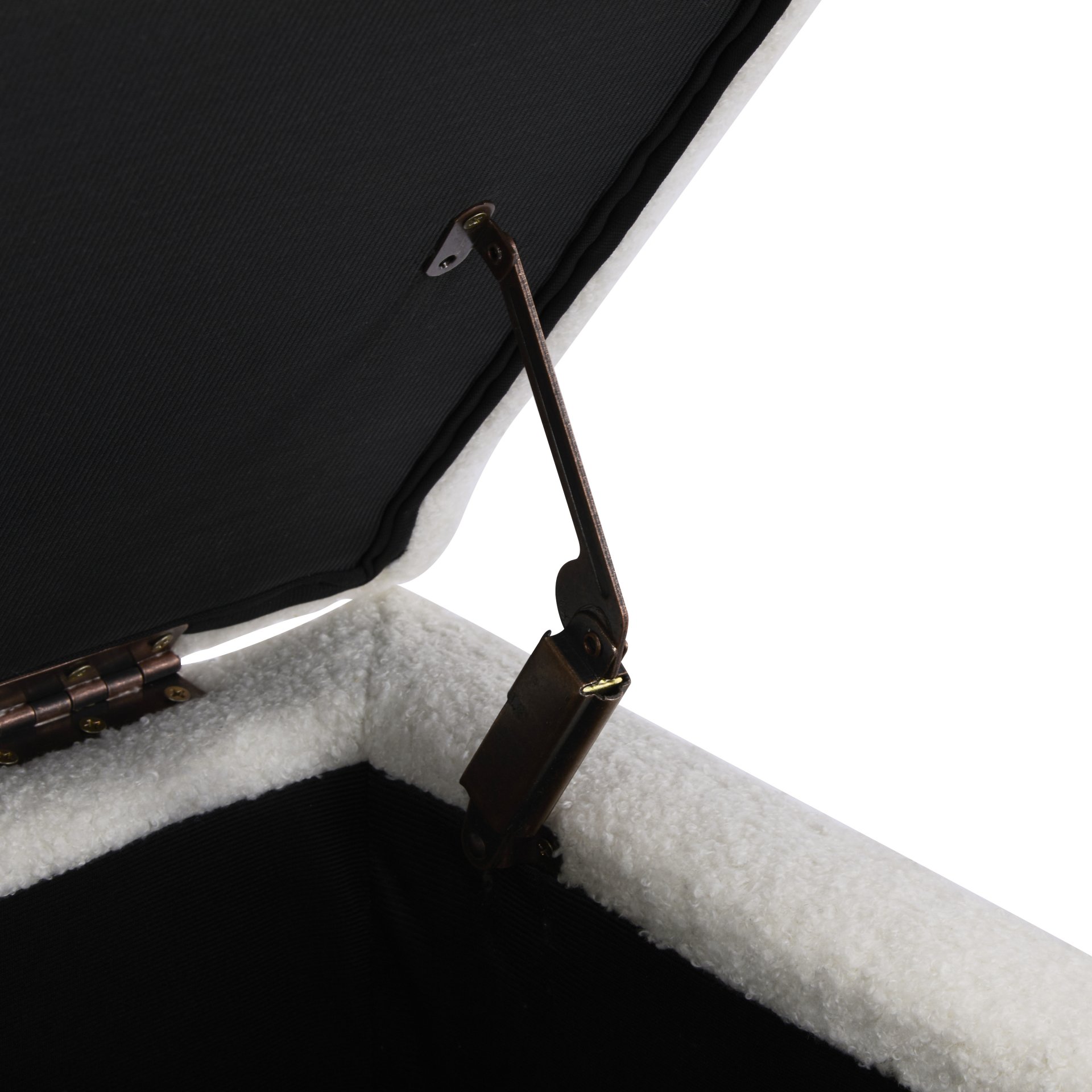 Storage Ottoman With Flip Top Lid - Dark Brown / White - Image 11