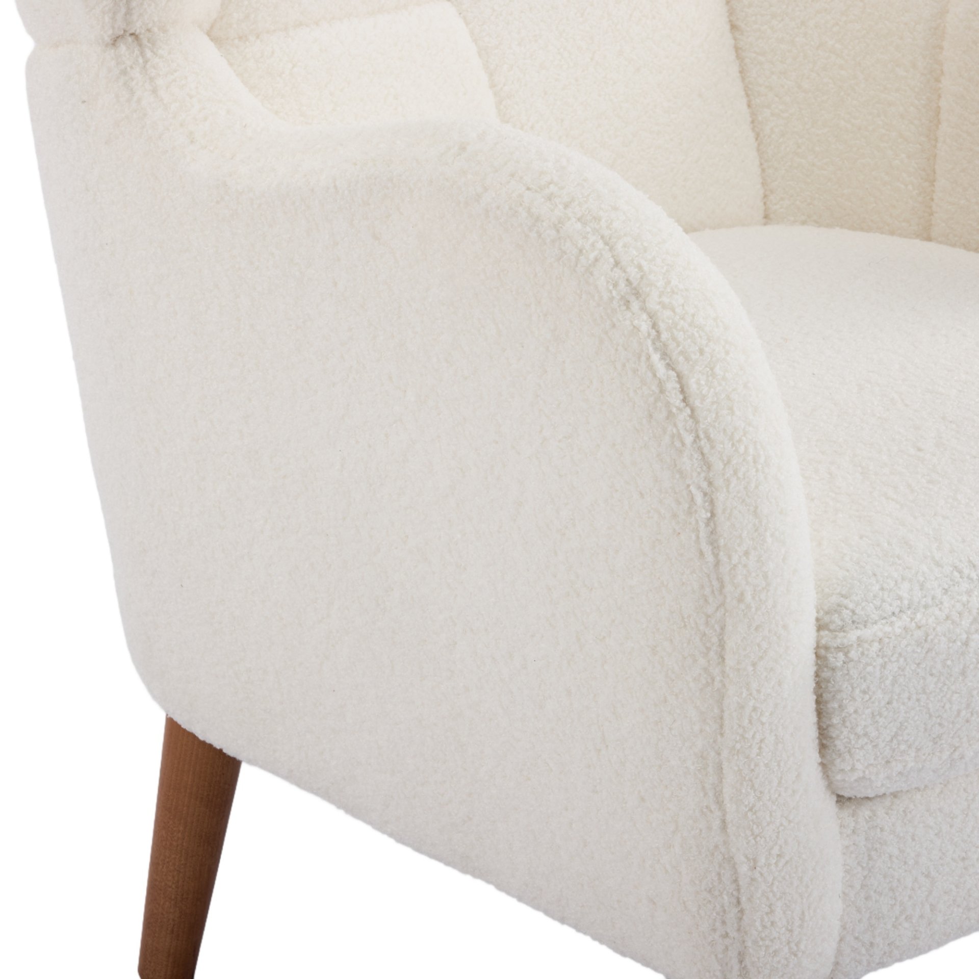 Accent Chair With Birch Wood Legs - White - Image 18
