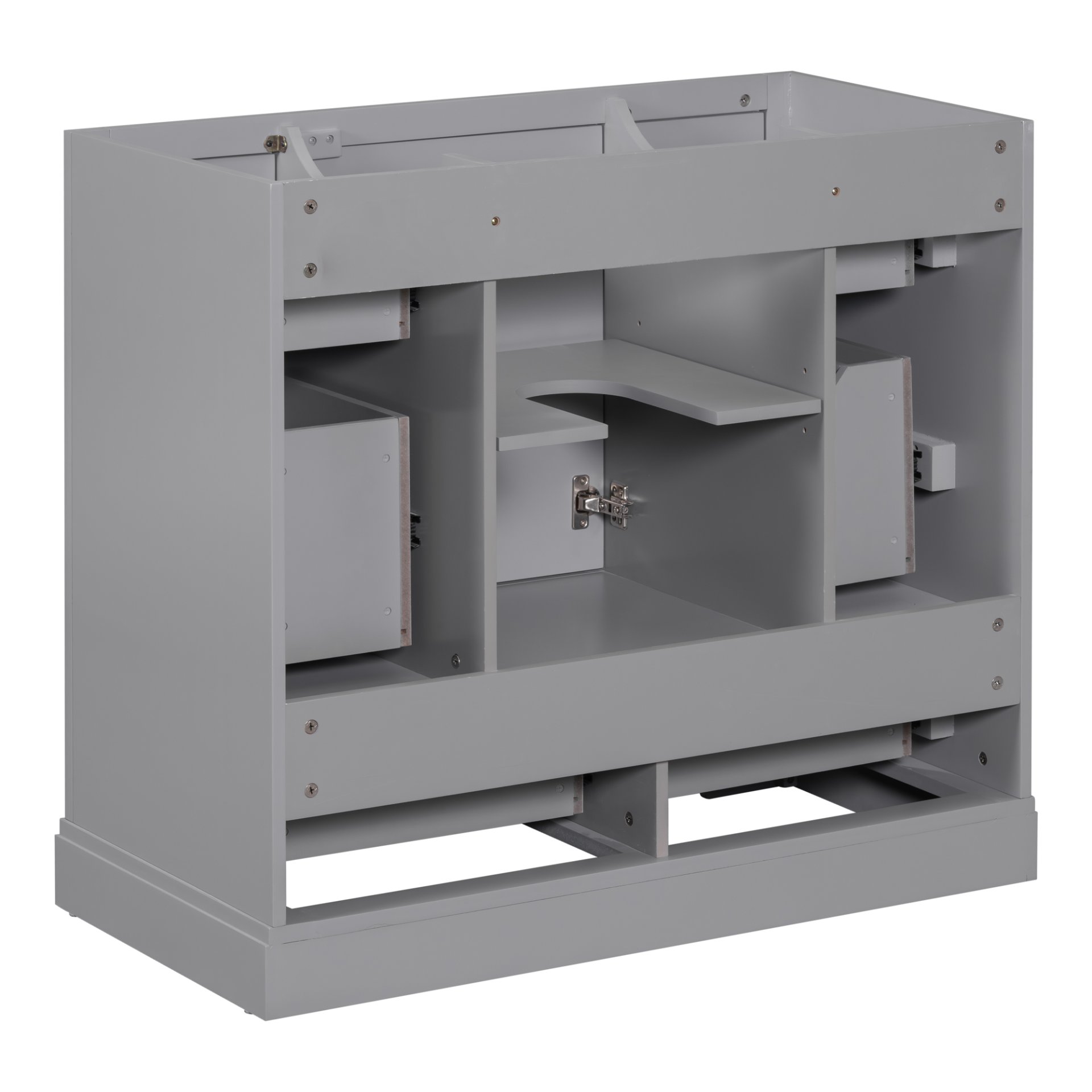 36" Bathroom Vanity Without Sink, Cabinet Base Only, 6 Drawers, Multi Functional Drawer Divider, Adjustable Shelf - Gray - Image 12