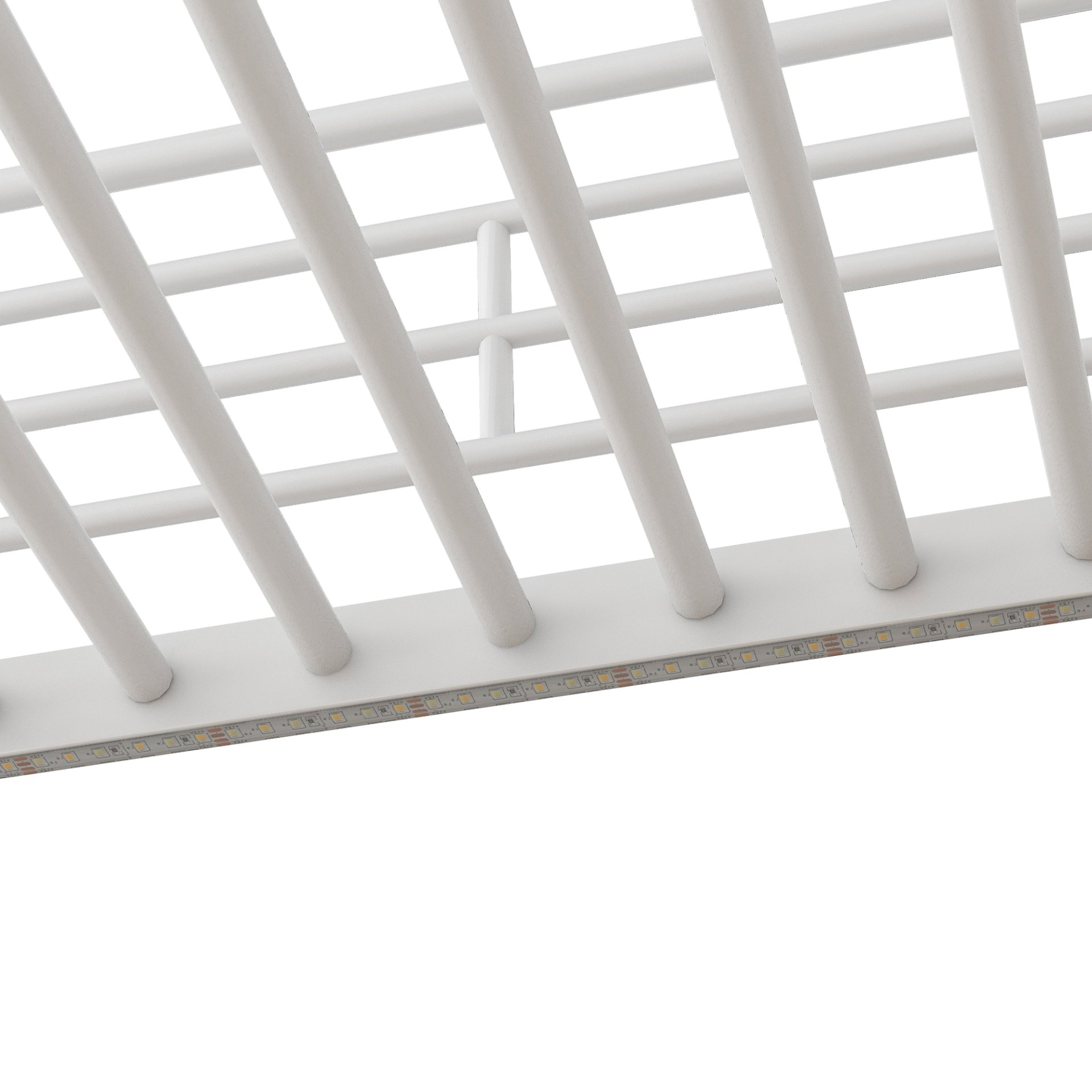 Full Size Loft Bed With Desk, Storage Staircase, Small Wardrobe And LED Light - White - Image 12