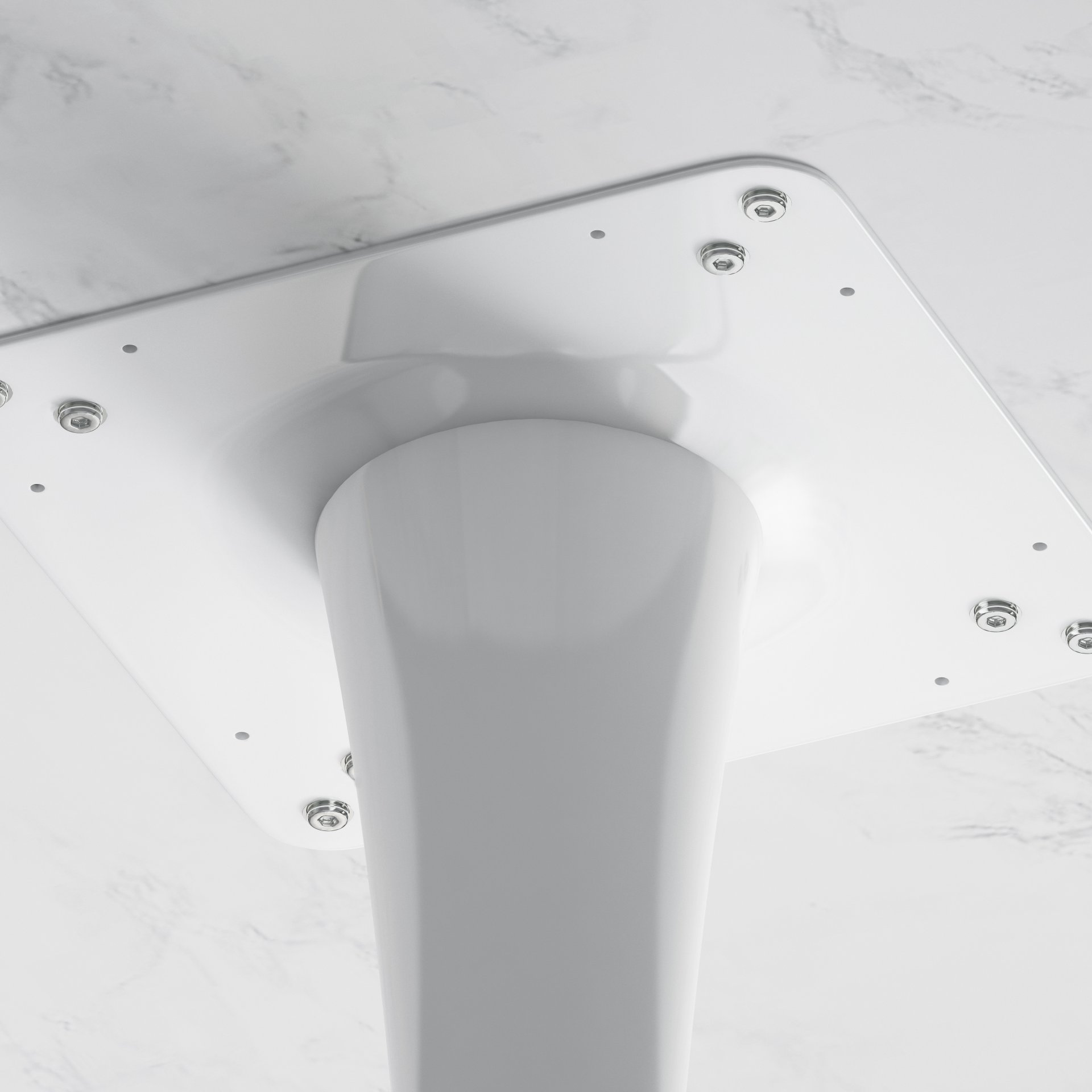 Hexagonal Coffee Table With Printed Marble Top And Base - White Marble - Image 10