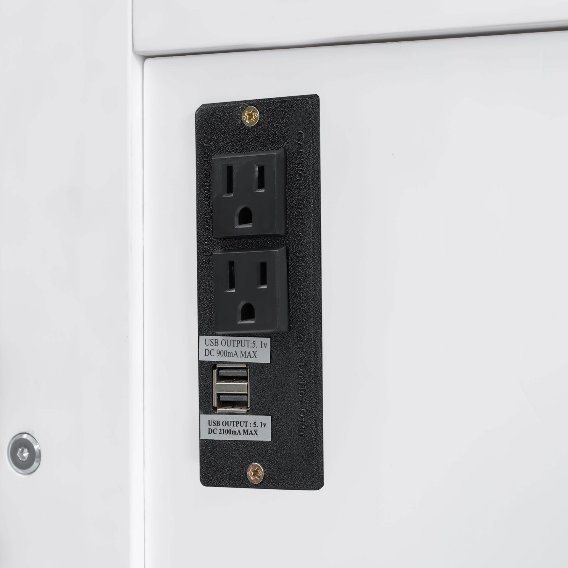 Queen Size Murphy Bed With Desk, LED Lights & USB Charging Station - White - Image 7