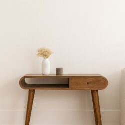 Writing Desk, Curved - Chestnut