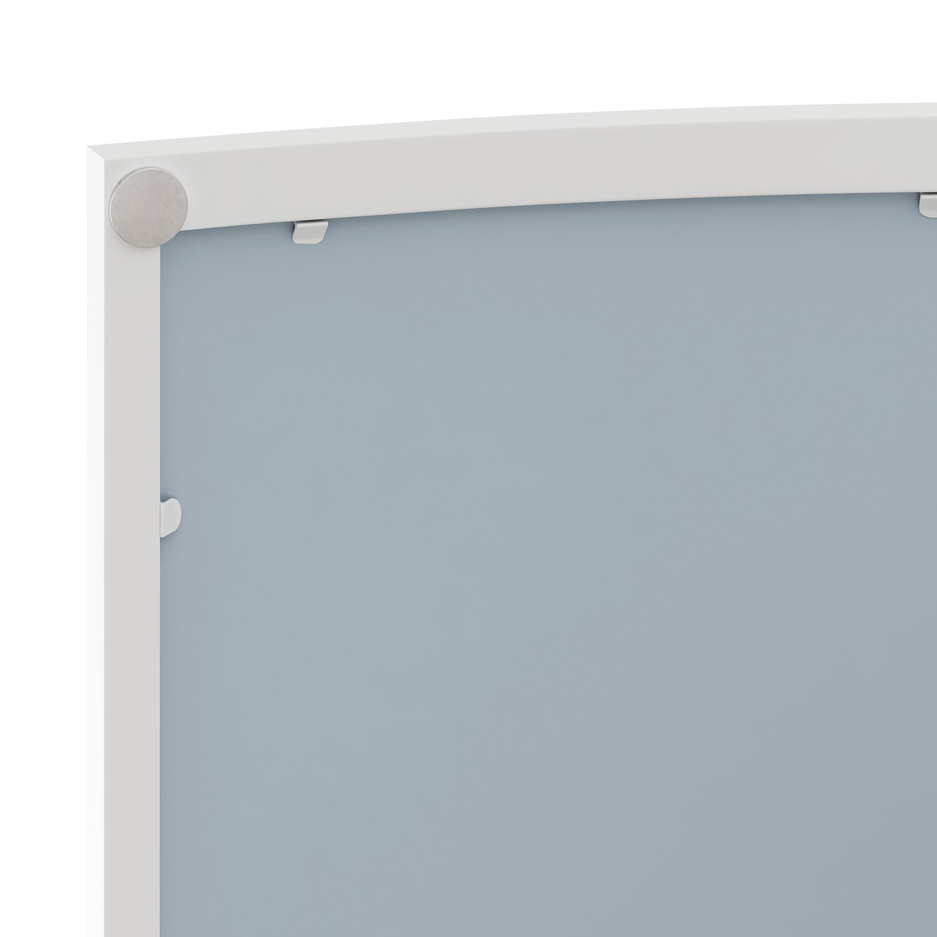 Arched Glass Double Door Wardrobe With Shatterproof Mirror, Open Shelf & Towel Rack - White - Image 8