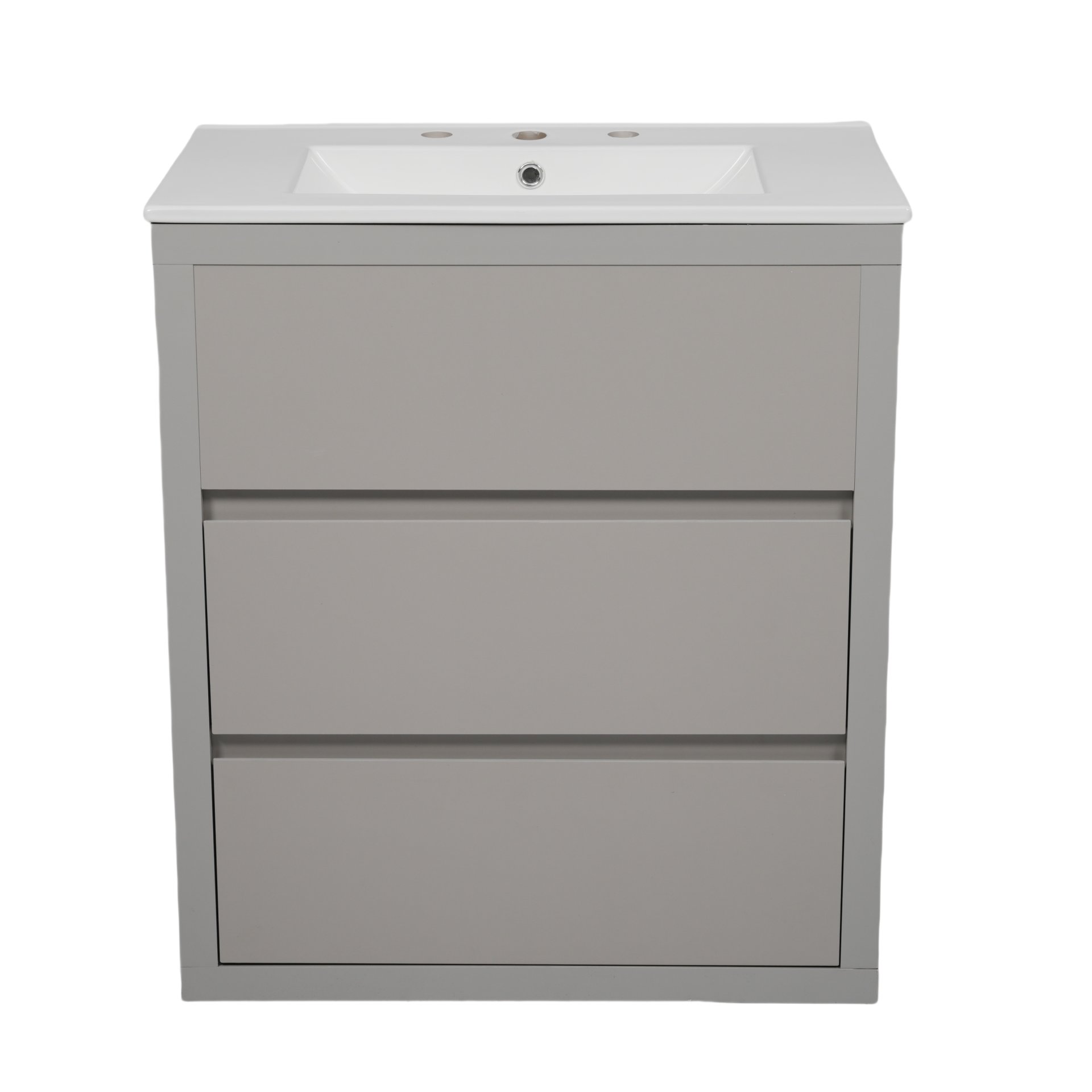 Freestanding Bathroom Vanity With Sink, 2 Full Extension Drawers, Soft Close Slides - Gray - Image 23