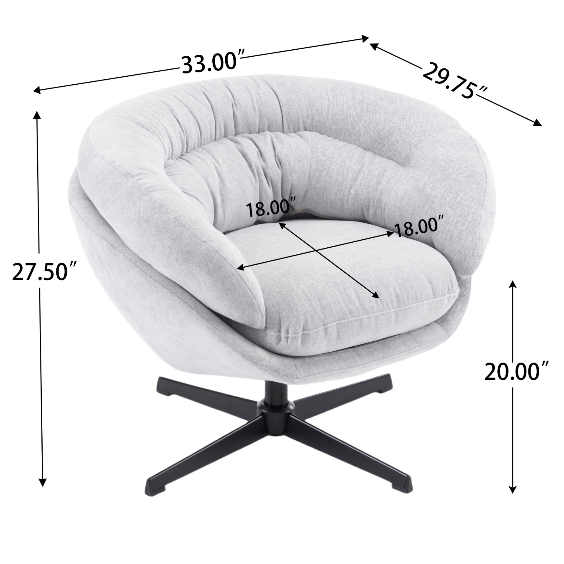 Modern Office Chair With Swivel - Gray - Image 3