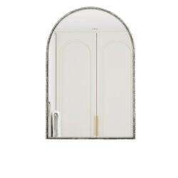 Arched Wall Mirror For Bathroom Vanity Or Living Room - Silver