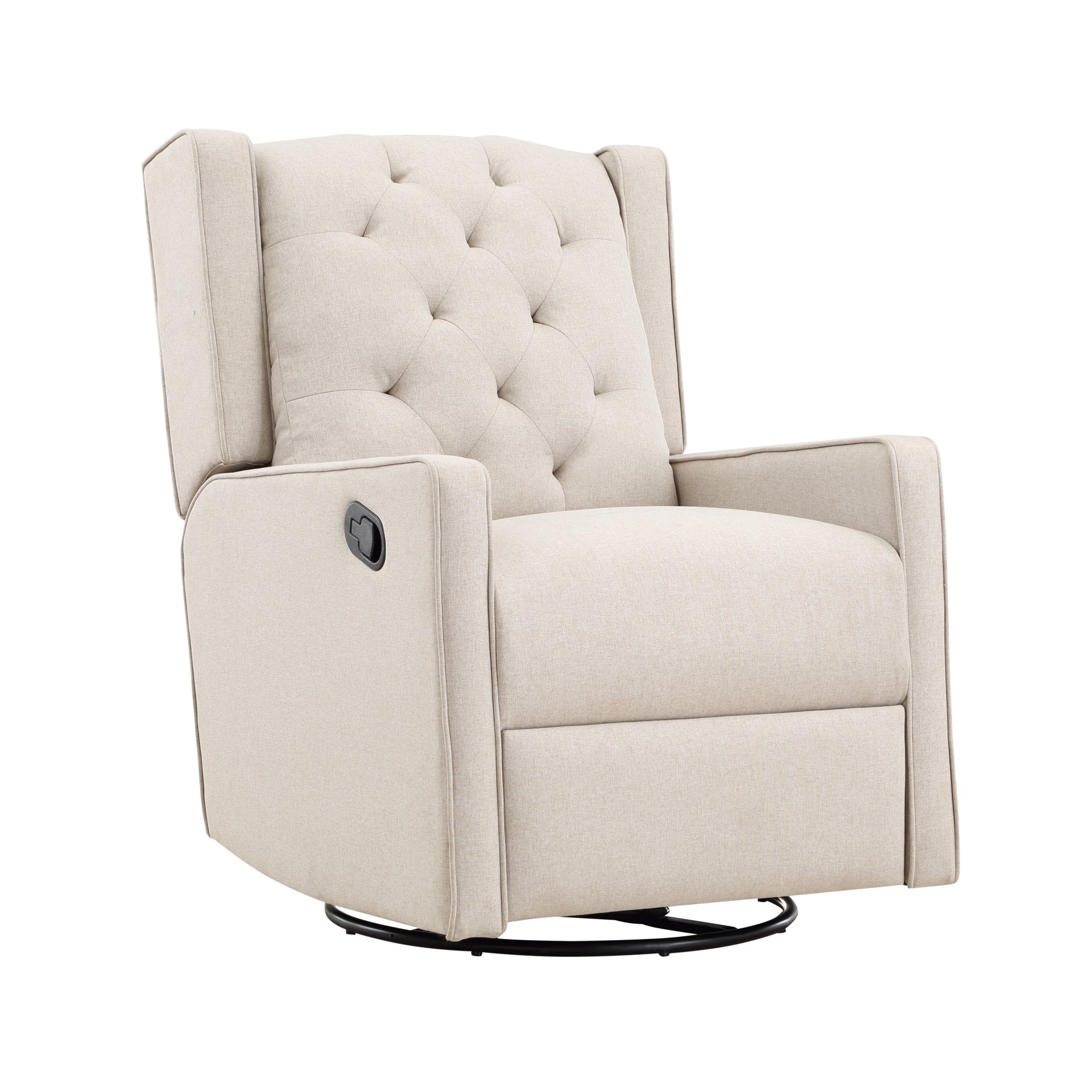 Milah - Gliding Swivel Recliner Tufted Latte - Light Coffee - Image 3