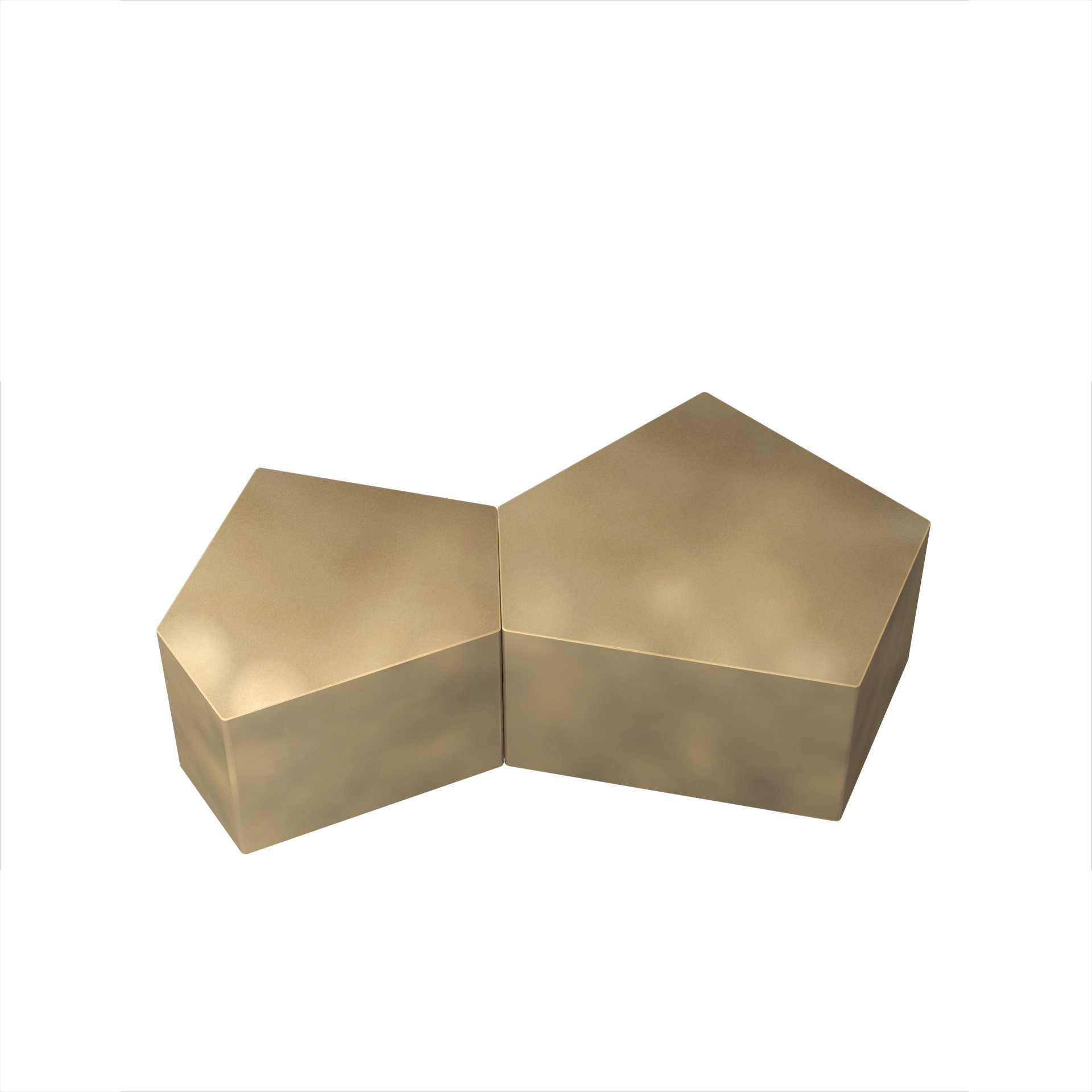 Irregular Pentagon Nesting Coffee Table Set, Geometric (Set of 2) - Antique Gold - Image 9