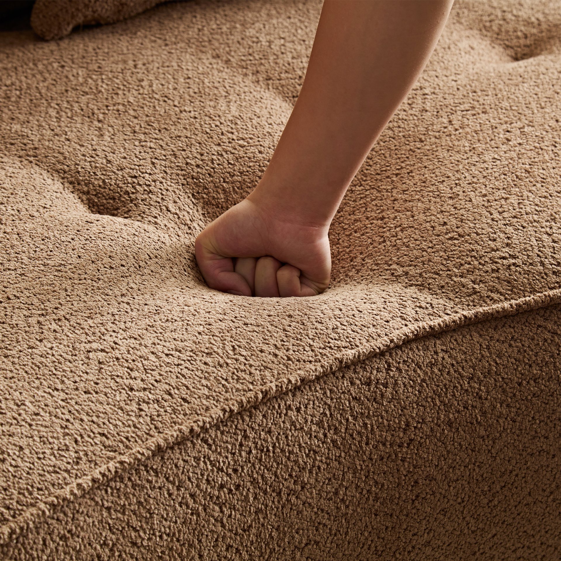 Modular Sofa, Durable Fabric, Solid Wood Frame, High Density Sponge Padding, Seating For 4 - Camel - Image 9