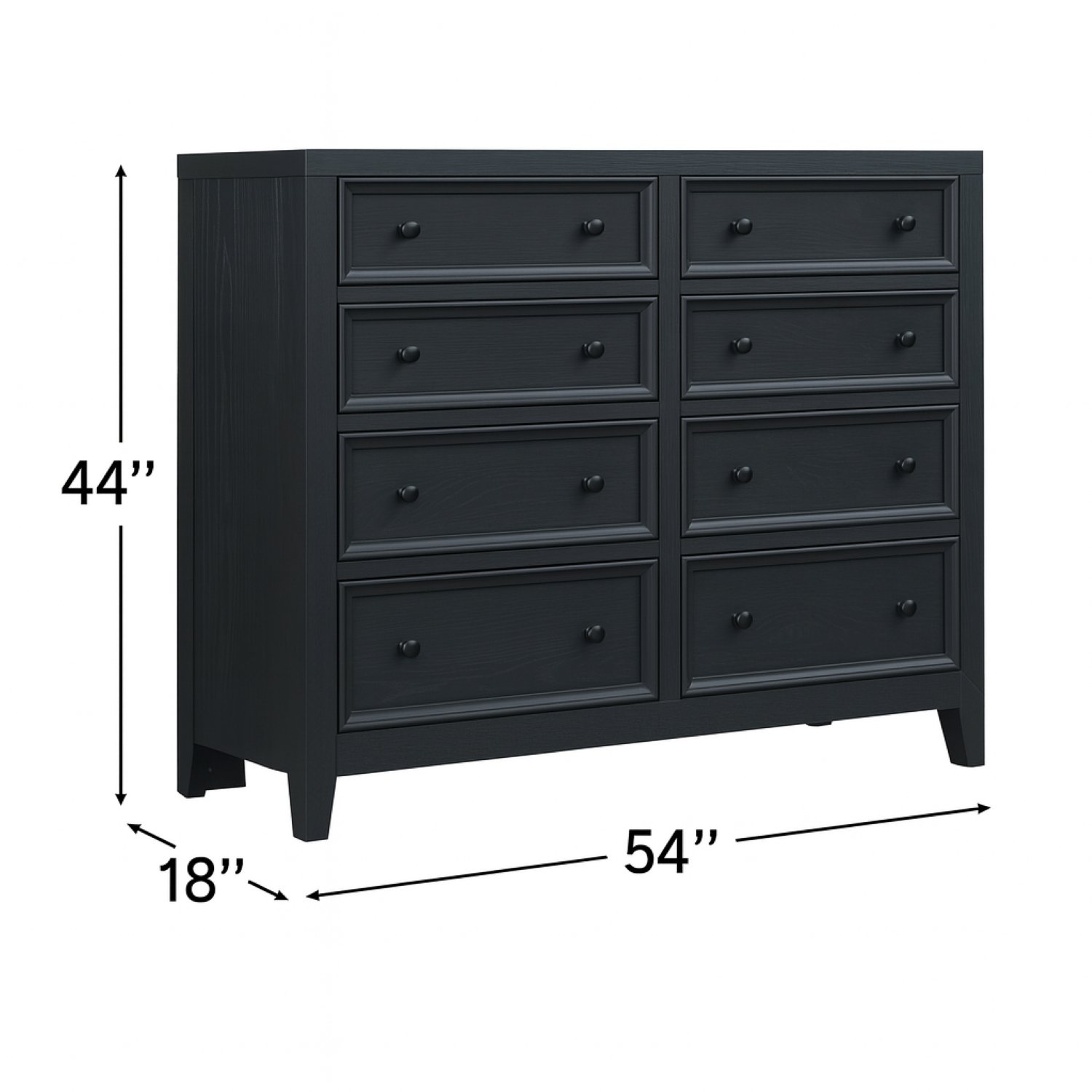8 Drawer Dresser With Classic Framed Fronts And Smooth Glides - Black - Image 3