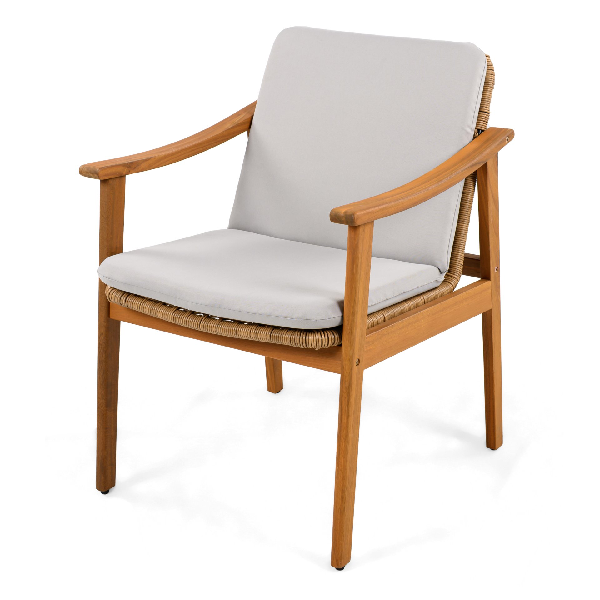 Outdoor Dining Chairs (Set of 2) - Gray / Teak - Image 7