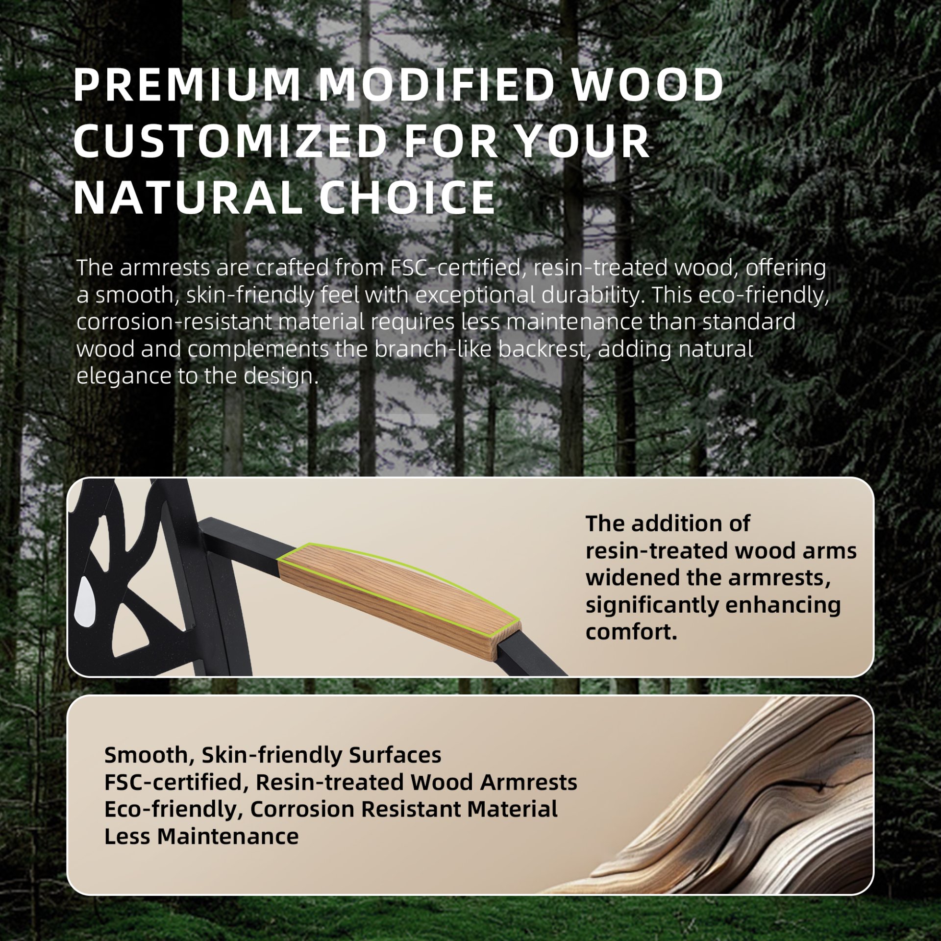 7 Pieces Outdoor Patio Furniture Set, Modern Dining Set With 6 Dining Chairs Sunbrella Fabric, Rectangular Table With Umbrella Hole - Bourbon Brown - Image 10