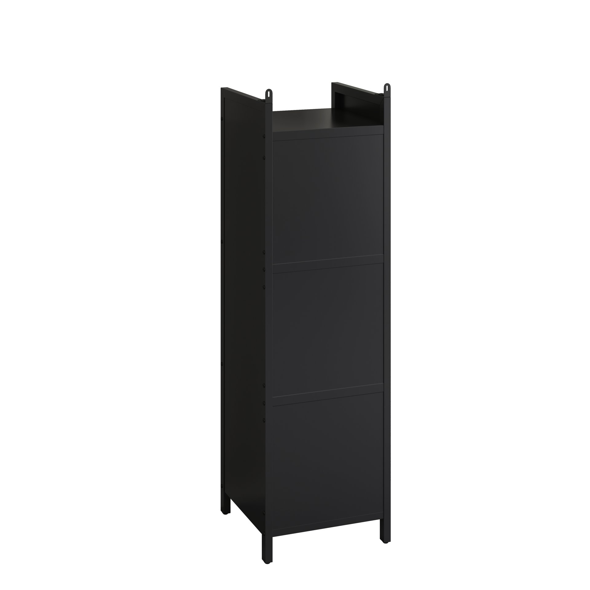 3 Tier Glass Door Cabinet With 4 Tier Storage - Black - Image 6