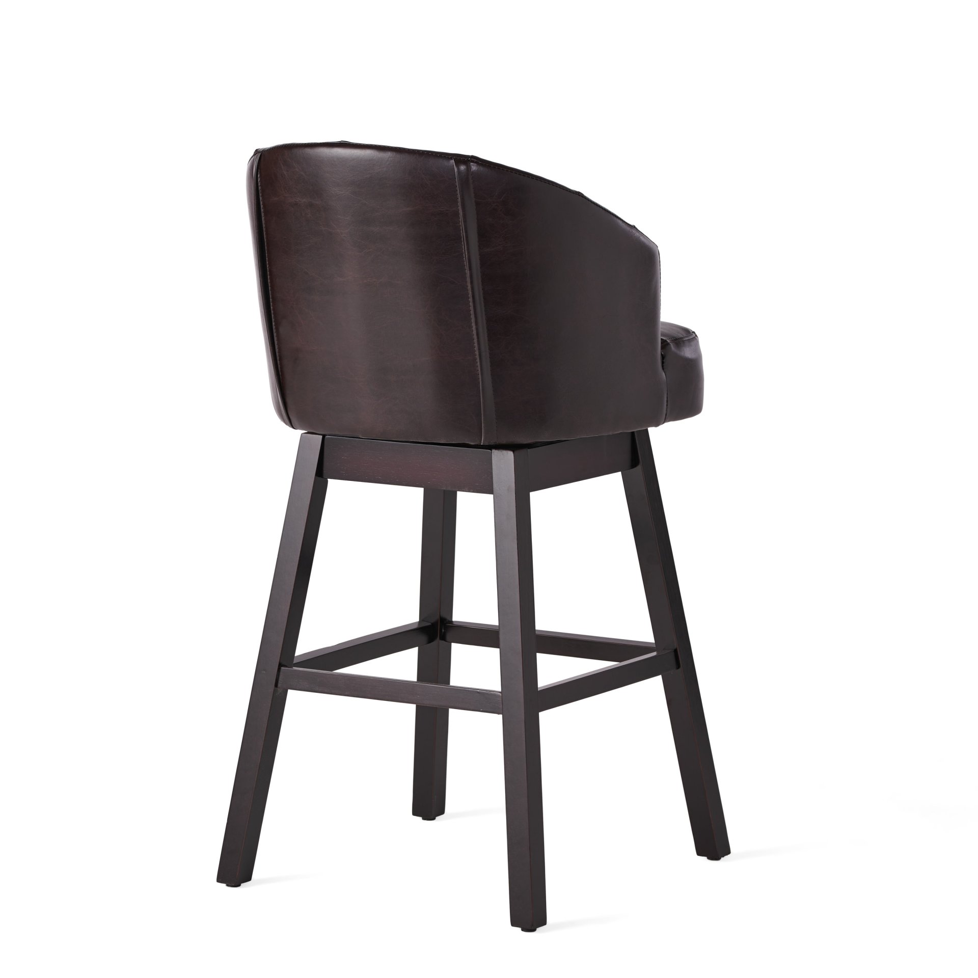 360 Degree Swivel Bar Stool With Stunning Nailhead Trim (Set of 2) - Brown - Image 7