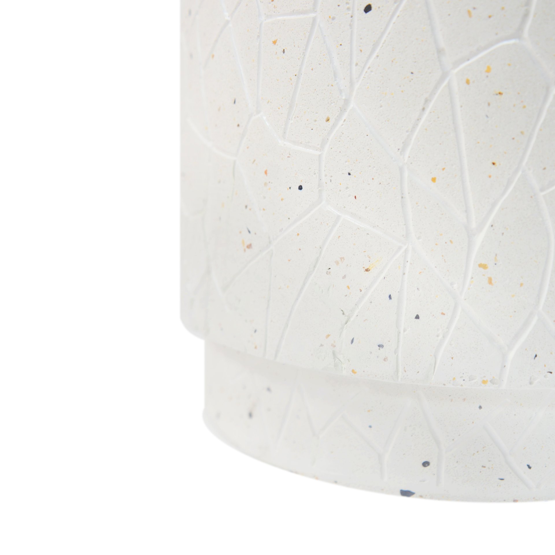 Outdoor Terrazzo Concrete Drum End Table, Living Room Accent Table - White Terrazzo - Image 9