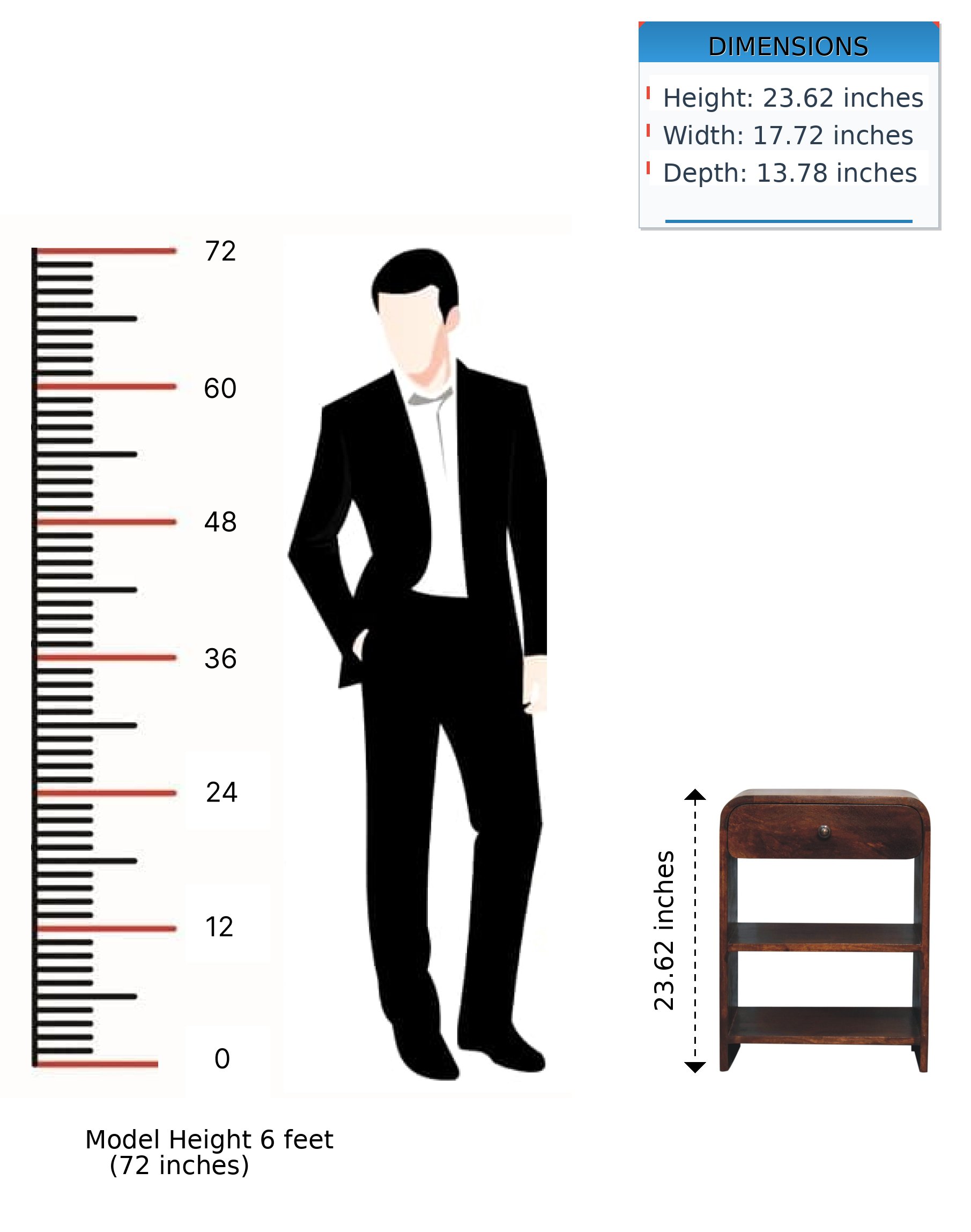 Aspen - Open Bedside Table - Dark Brown - Image 12