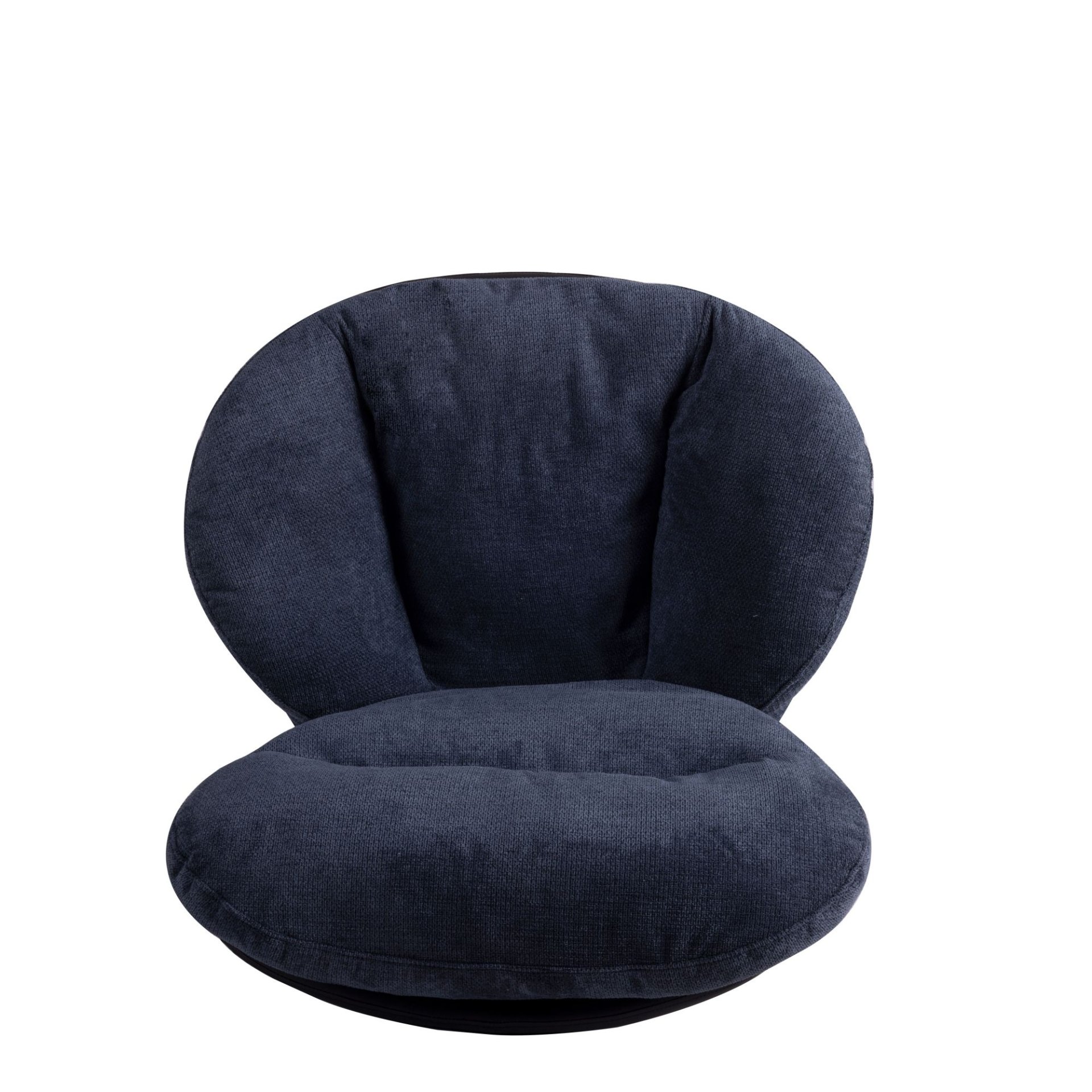 360° Swivel Office Chair, Modern Chenille Chair With And Metal Base Frame, No Wheels, Accent Chair - Dark Blue - Image 18