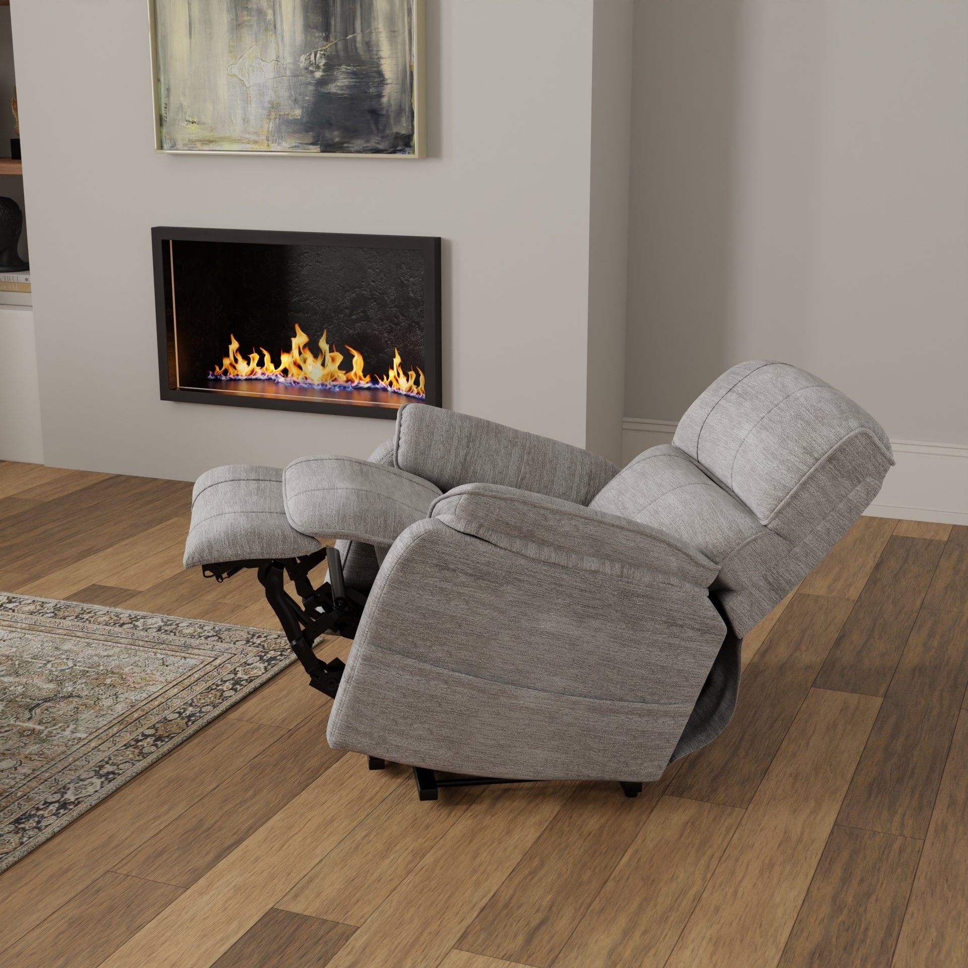 Lucie - Fabric Power Lift Chair - Gray - Image 2