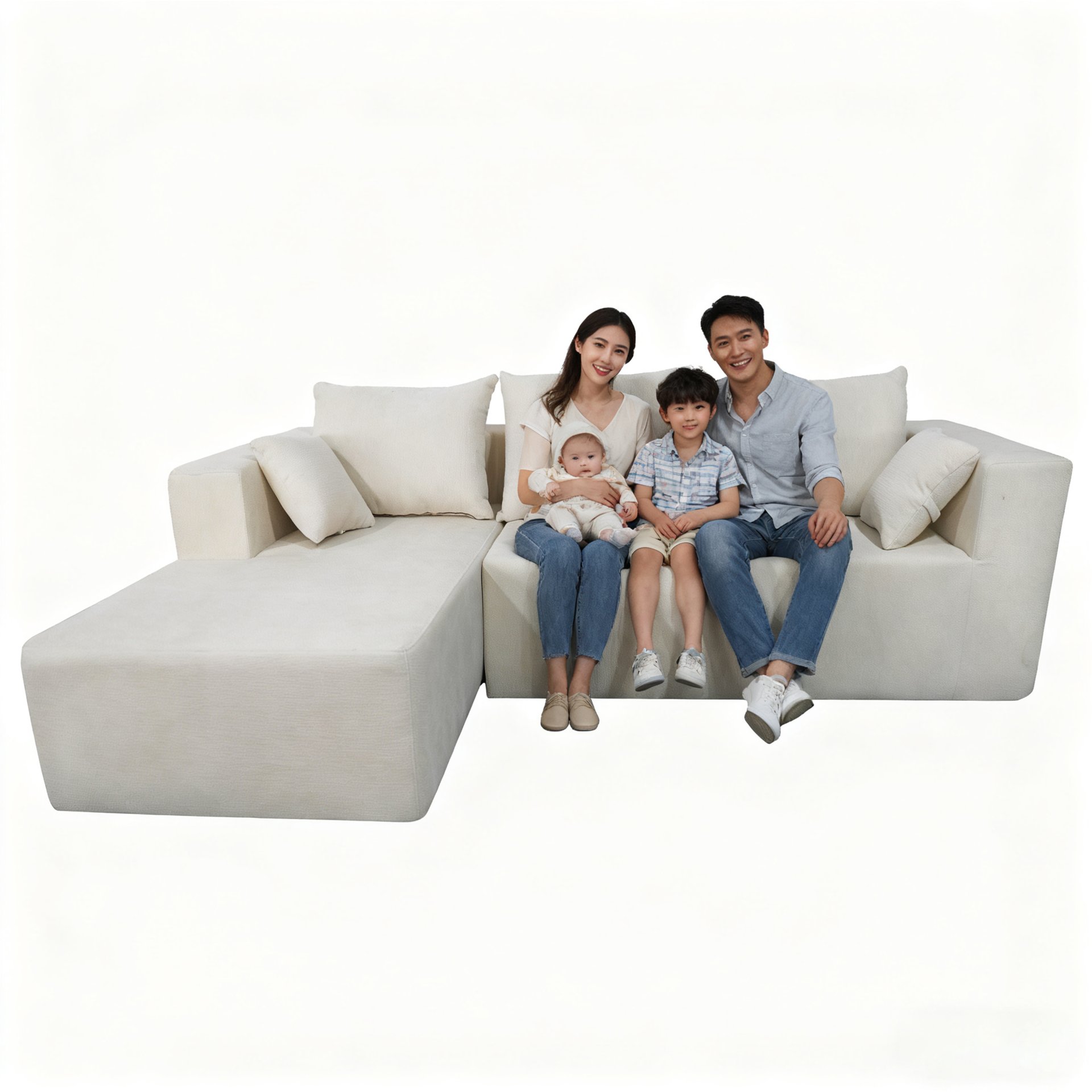 Corner Combination Sofa Sectional Couch, Modular Design For Living Spaces - Beige - Image 11