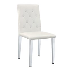 Dining Chairs With Ergonomic Buckle Backrest (Set of 4) - White / Silver