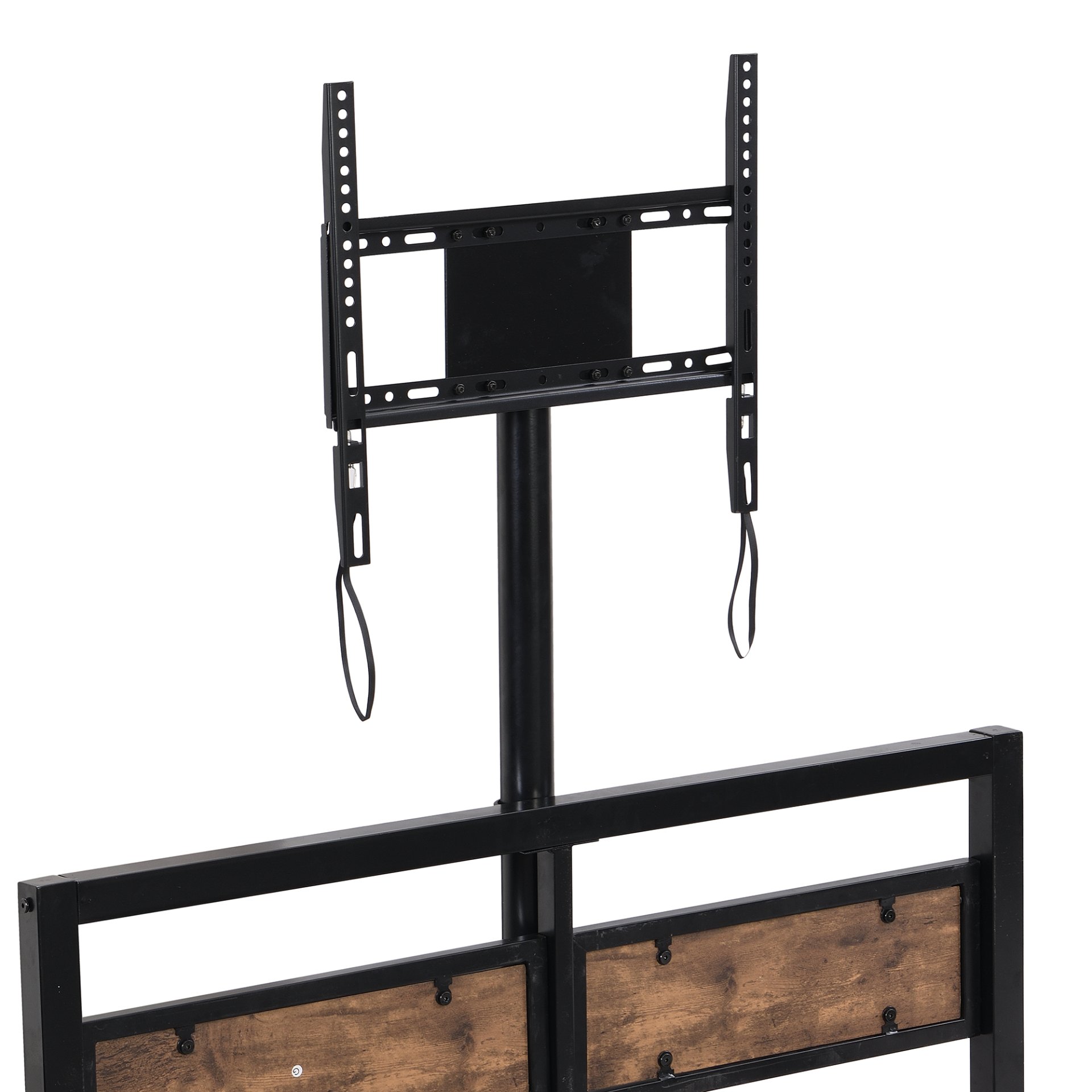 Twin Size Platform Bed With Headboard And Footboard, 2 Storage Drawers And Rotatable TV Stand - Black - Image 15