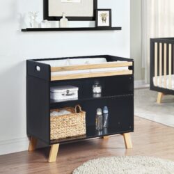 Livia - Multi Purpose Changing Table - Black, Natural