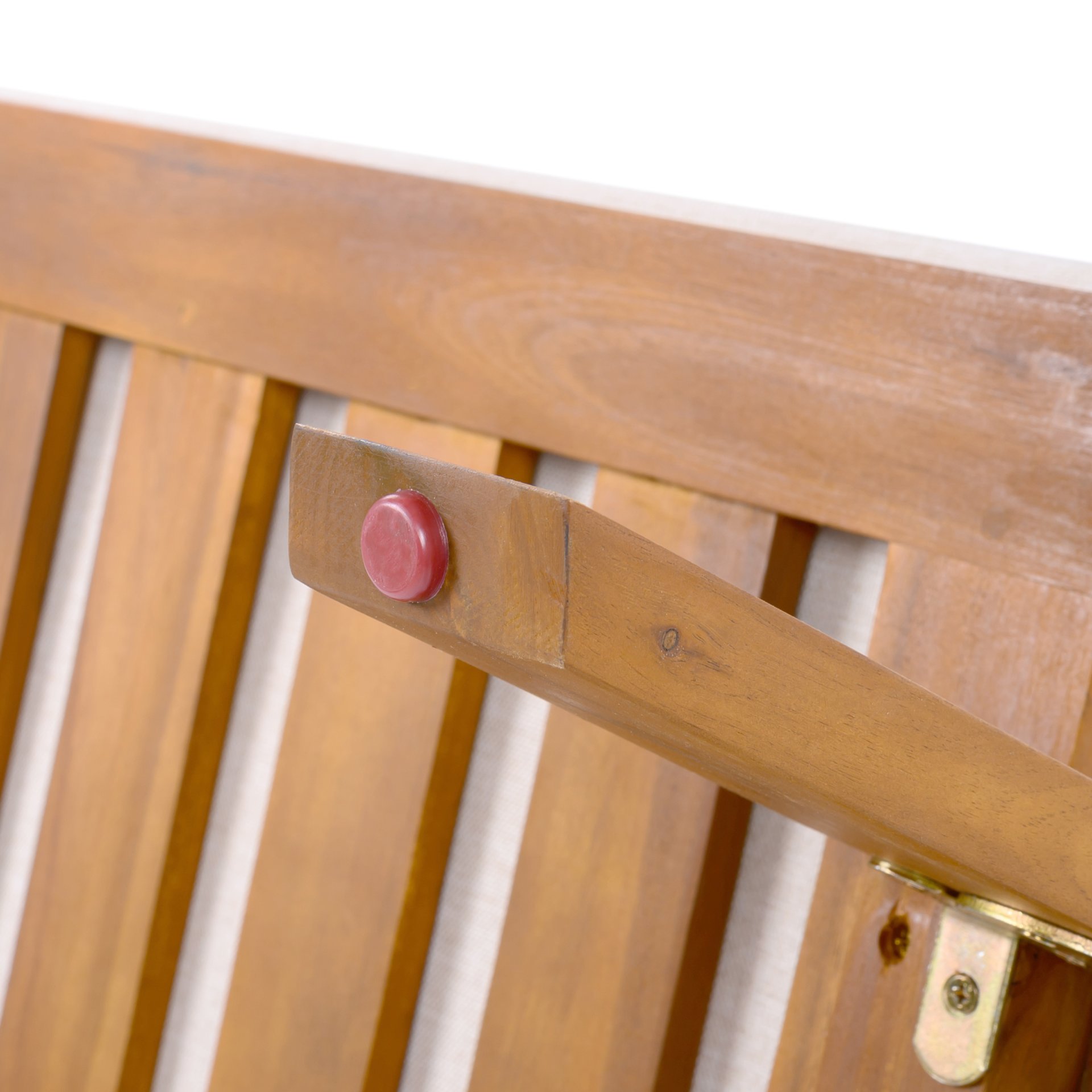 Outdoor Patio Lounge Chair - Teak / Beige - Image 16