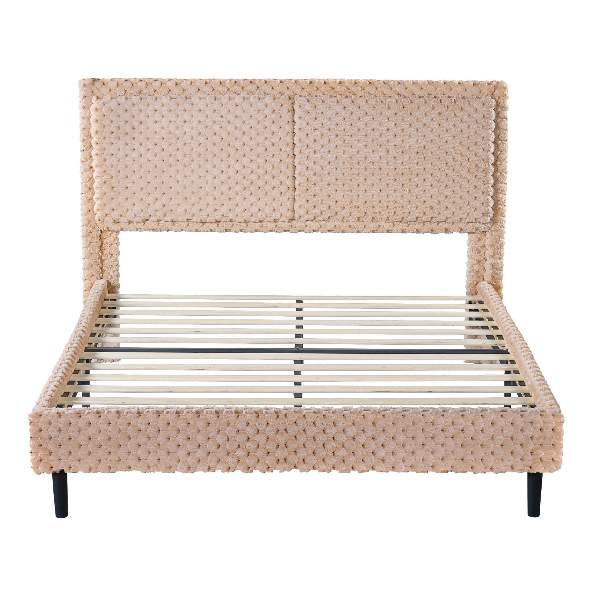 Queen Size With Comfortable Backrest For Bedroom - Camel - Image 4