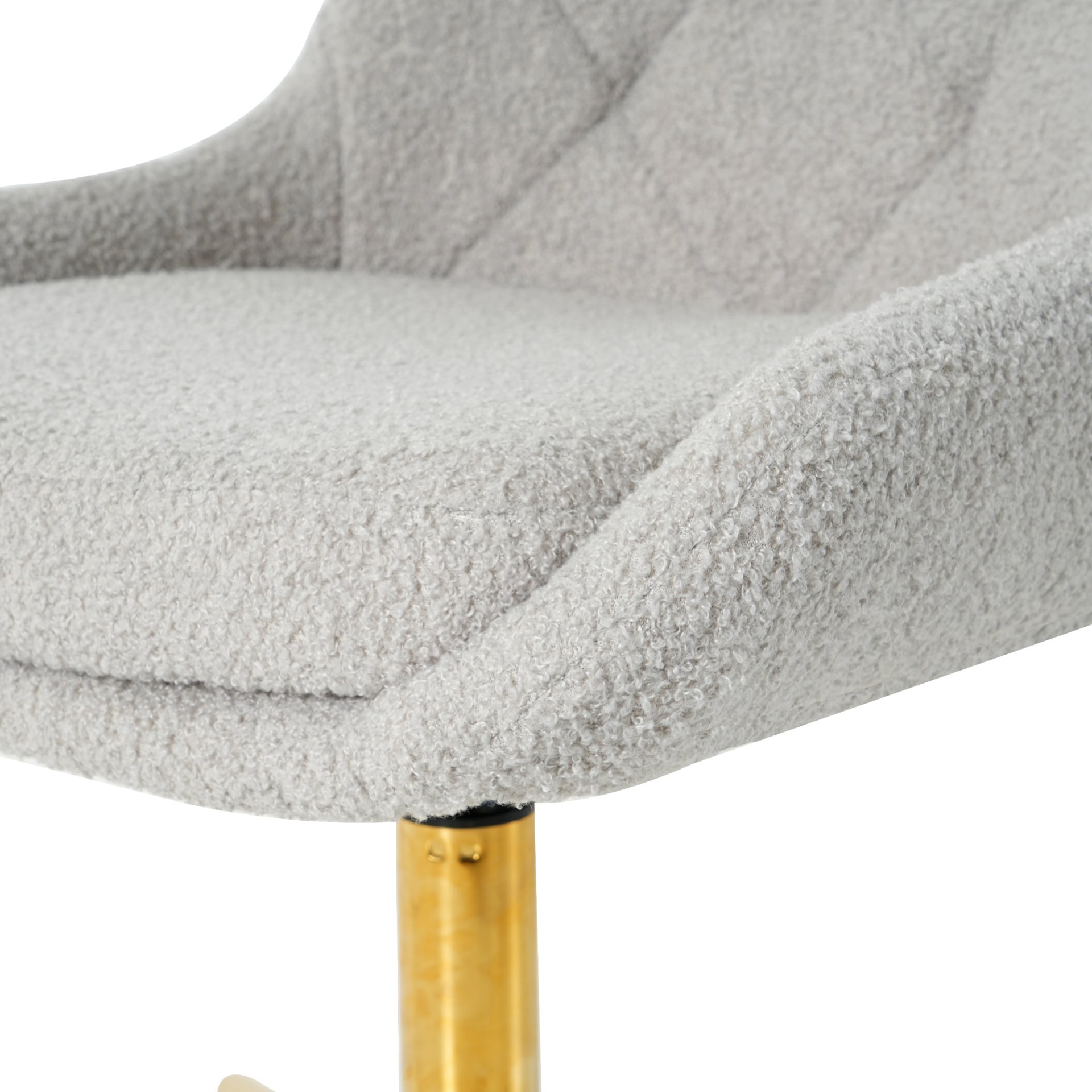Modern Teddy Velvet Fabric Dining Chair With Gold Plated 5 Claw Legs - Gray - Image 10