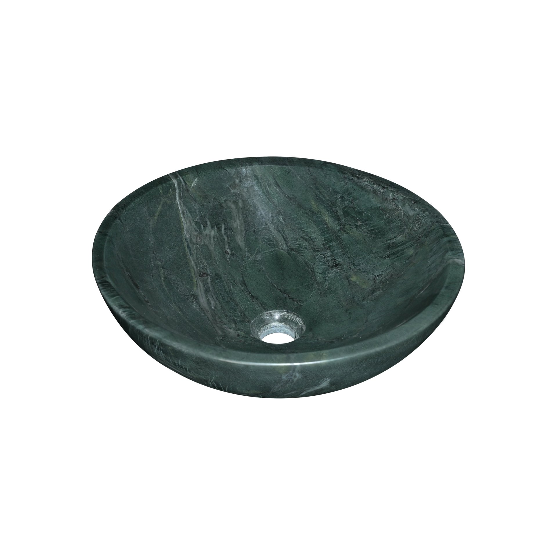 Bathroom Vessel Sink, Semi Polished Surface, Genuine Real Marble - Green - Image 9