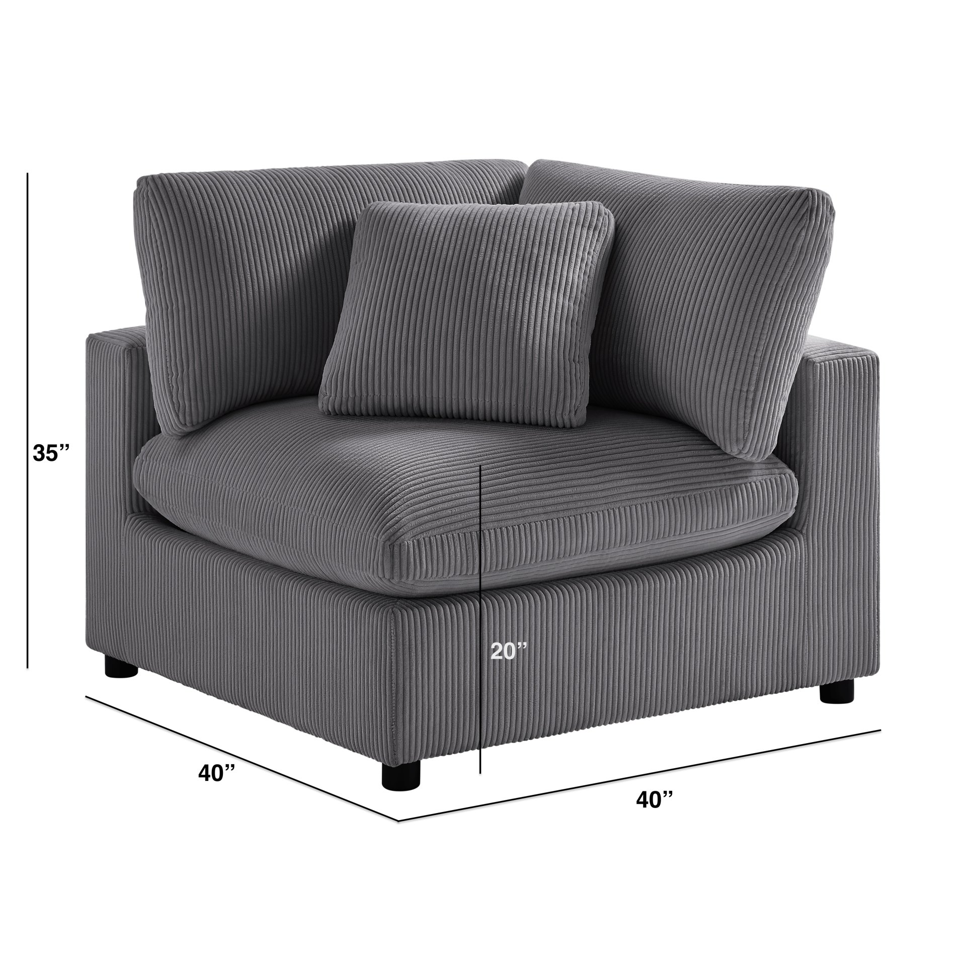 Chelsea - Corner Wedge - Charcoal - Image 3