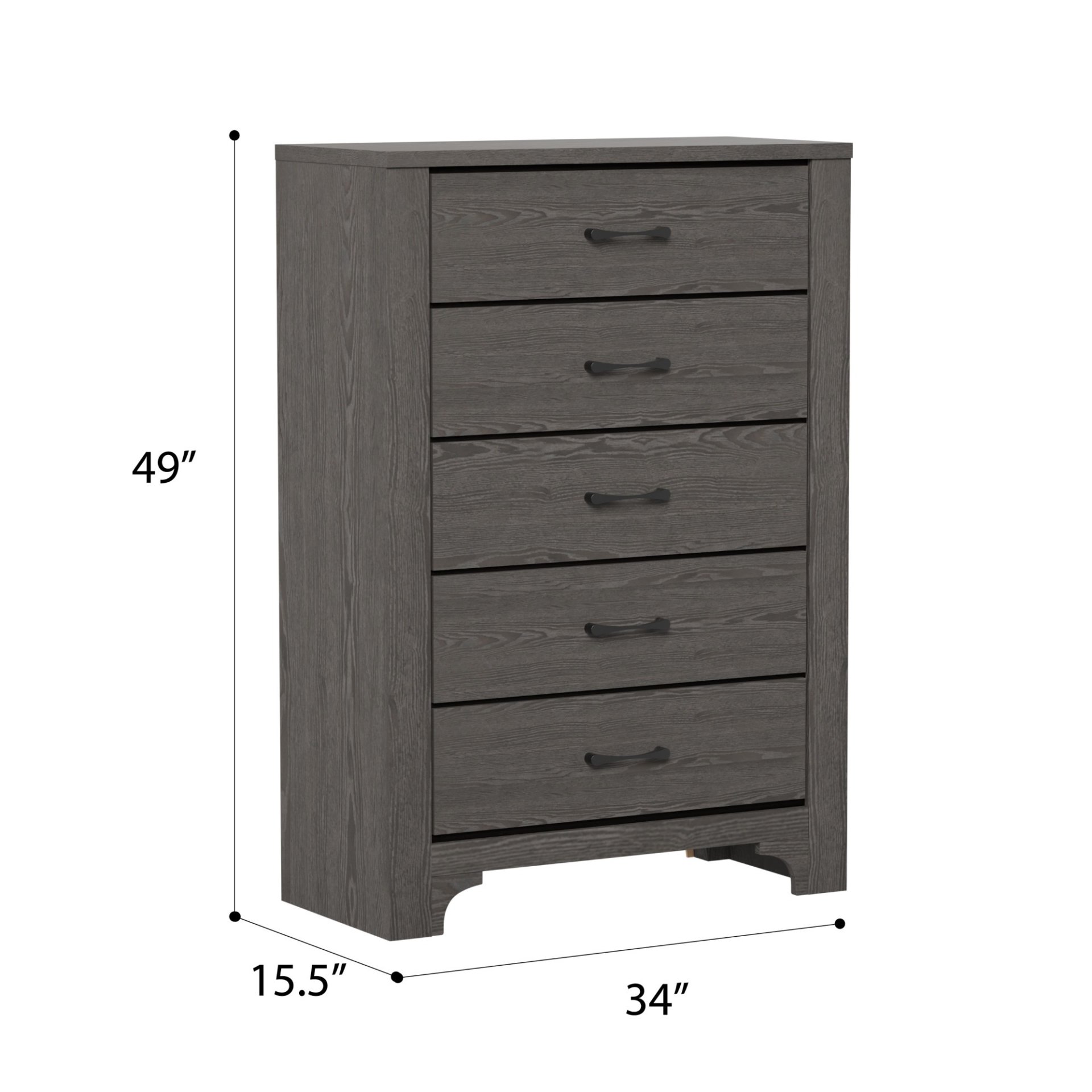 5 Drawer Dresser - Gray / Brown - Image 3