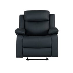 Blanche - Manual Glider Recliner With LED Lights And Pillow Top Arms - Black