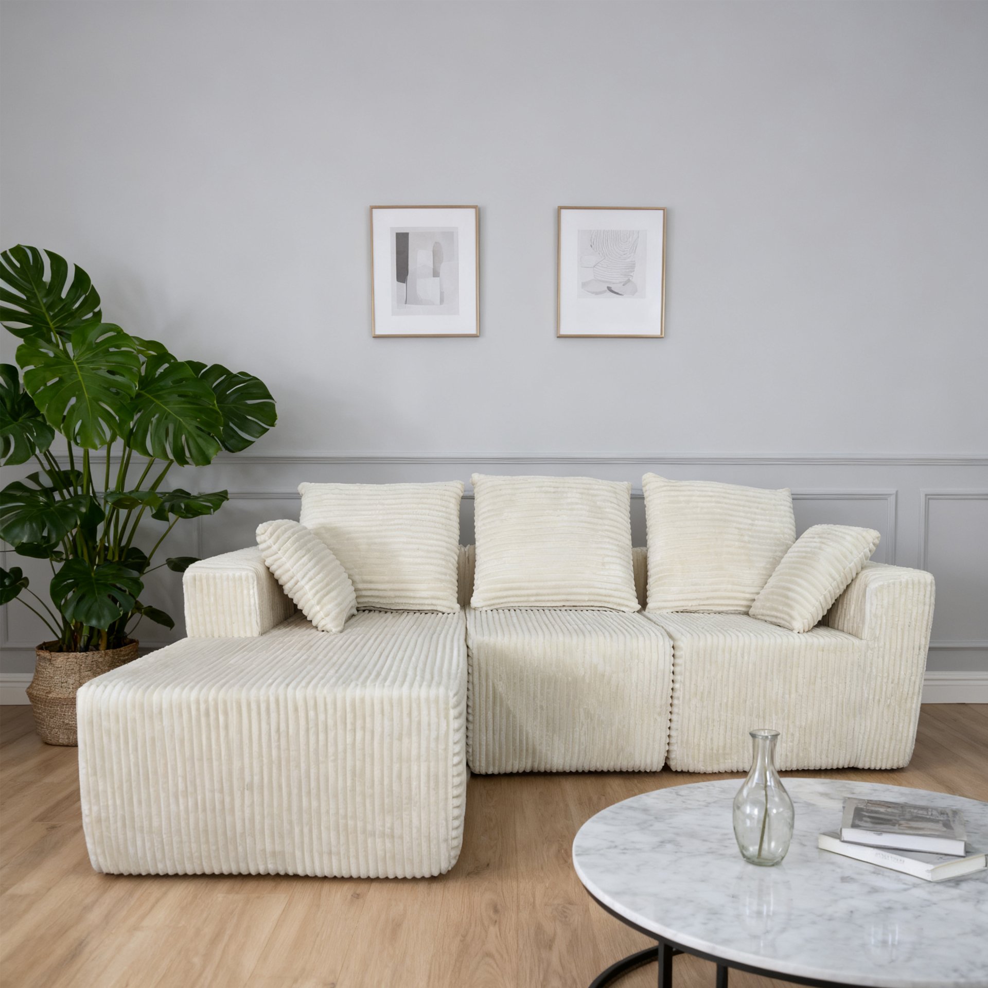 Corner Combination Sofa Sectional Couch, Modular Design For Flexible Living Spaces - Beige - Image 23