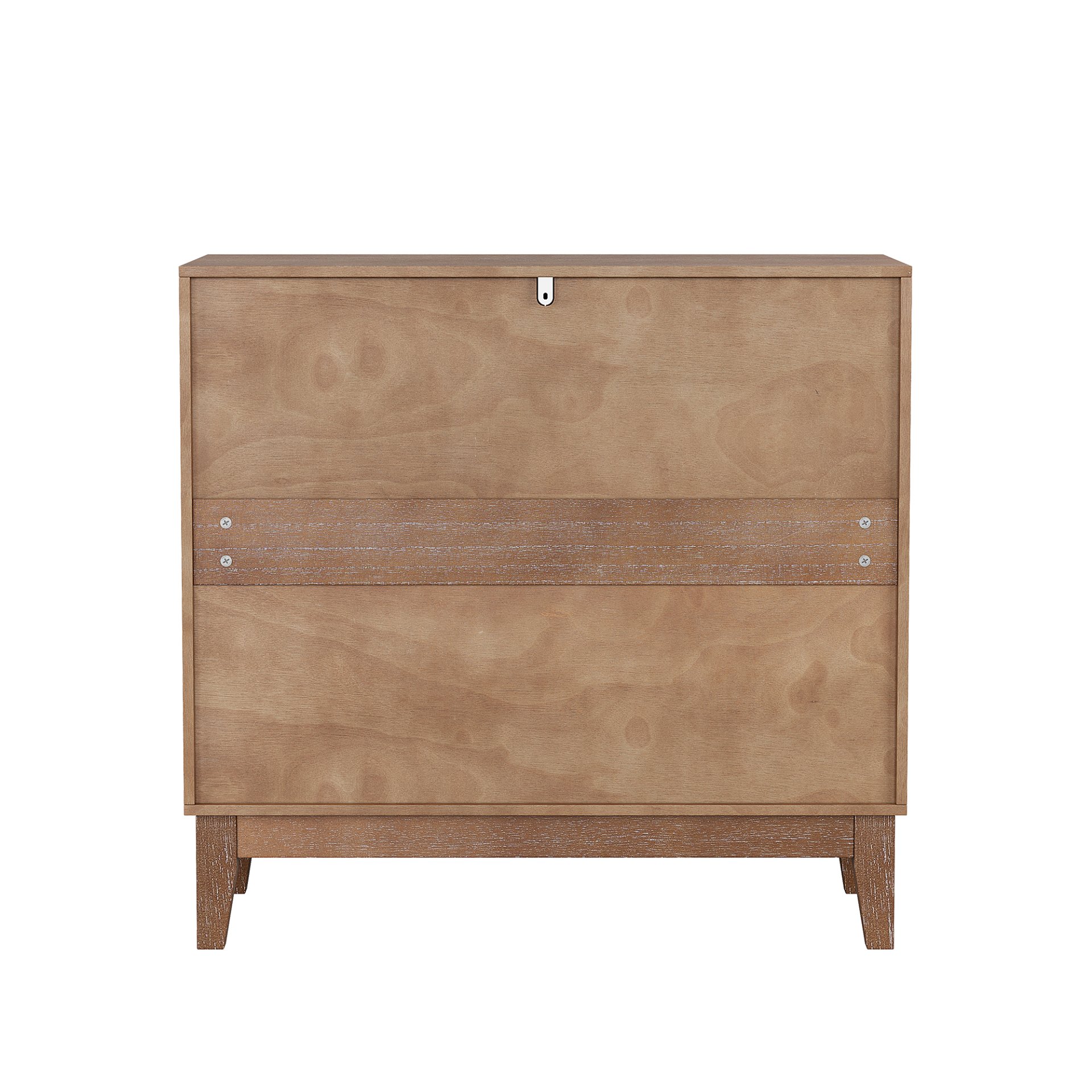 Geometric Design Sideboard With 2 Doors And Adjustable Shelves - Tangerine / Walnut - Image 11