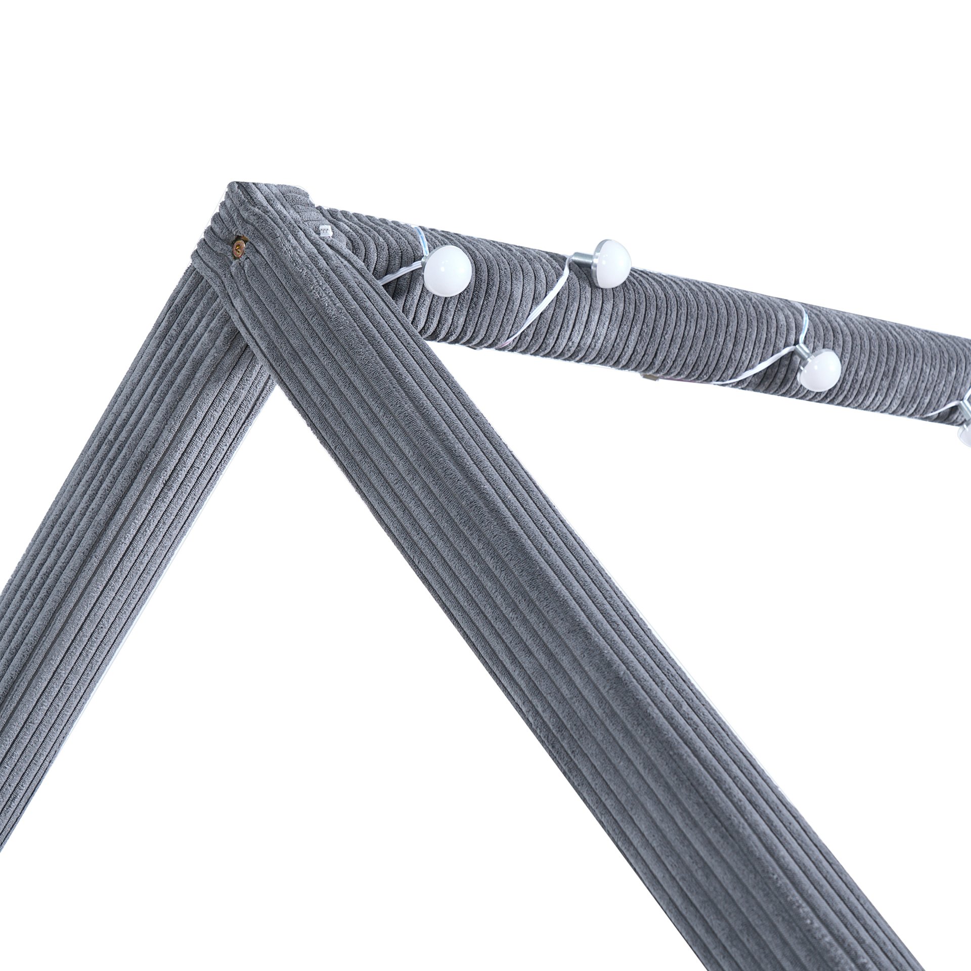 Full Size Upholstered House Style Daybed With LED Light Strips - Grey - Image 9