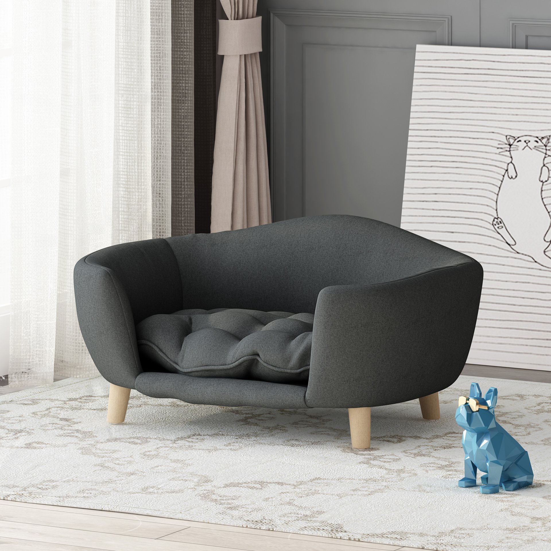 Dog Bed - Dark Gray - Image 5