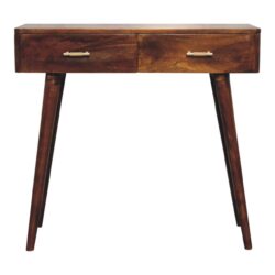 T Bar Console Table, 2 Drawers - Chestnut
