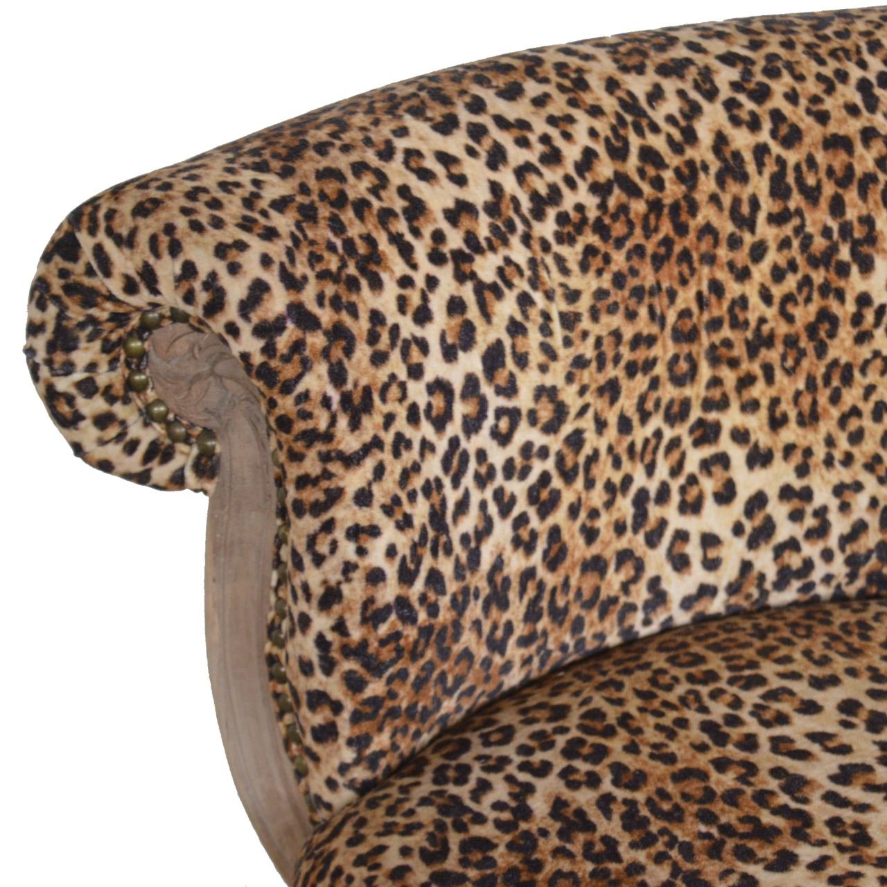 Leopard Print Studded Chair - Brown - Image 4
