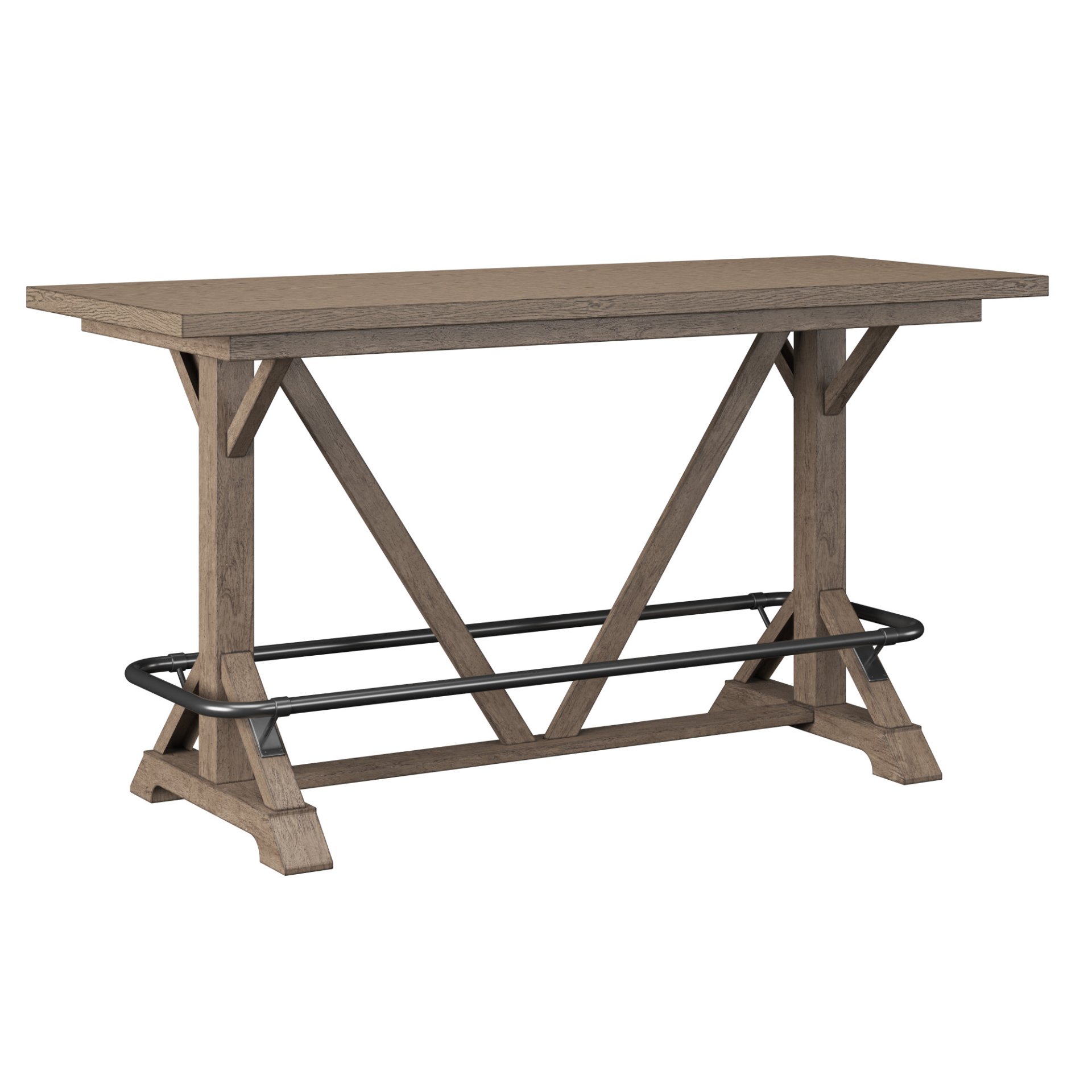 Bar Height Trestle Table - Brown - Image 4