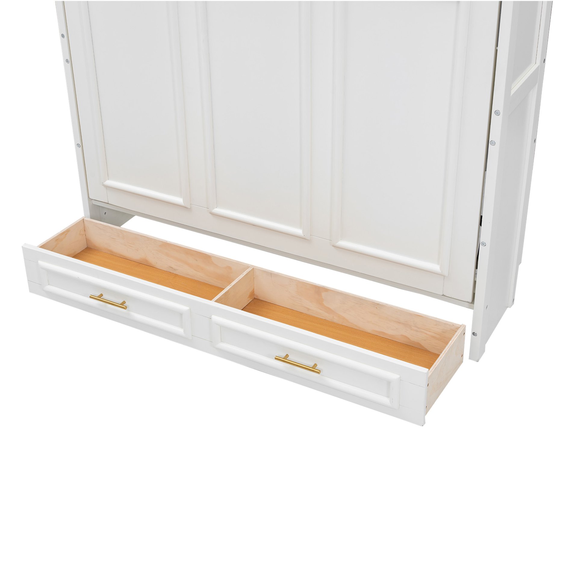 Full Size Murphy Bed With 2 Drawers - Beige - Image 12