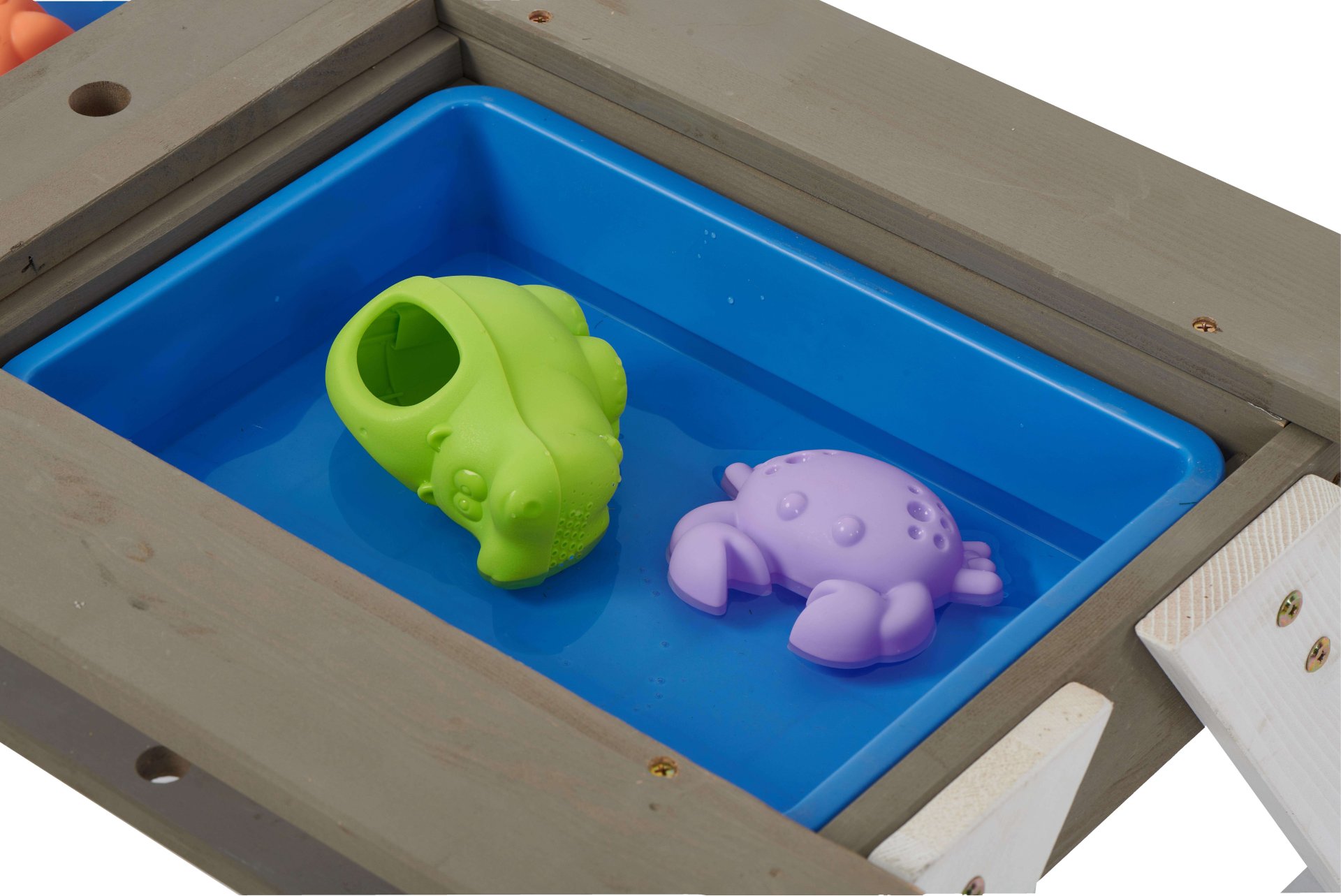 Wooden Kids Picnic Table, Sand And Water Table With Umbrella, Activity Table For Outdoor Backyard Patio Play - White / Gray - Image 19