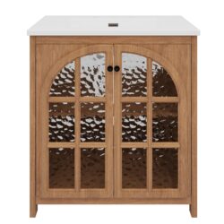 Bathroom Vanity With Sink, Soft Closing Doors - Antique Natural