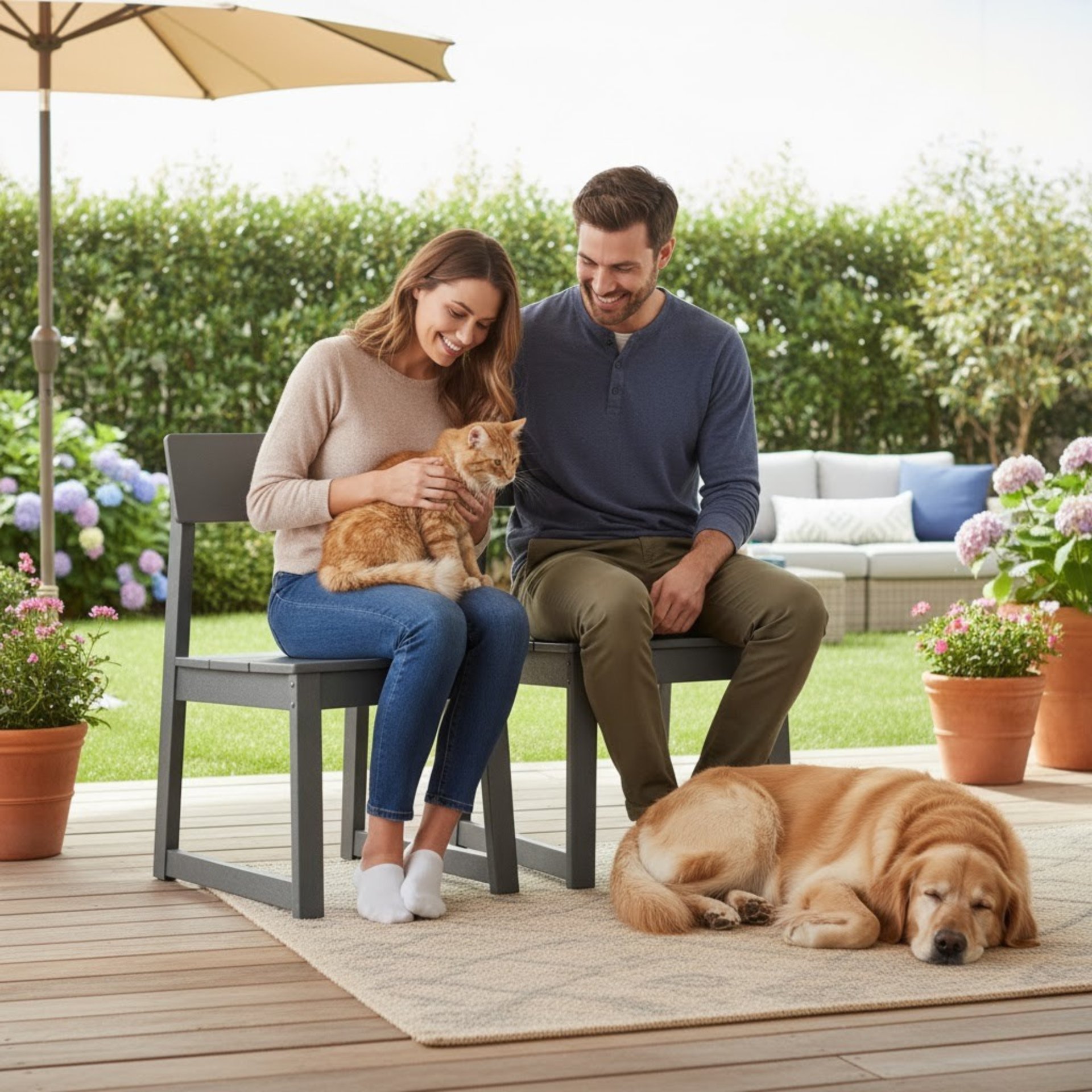 All Weather Patio Dining Chairs (Set of 2) - Gray - Image 2