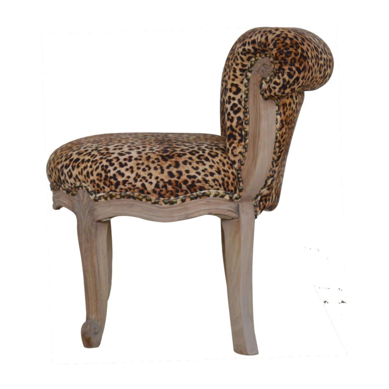 Leopard Print Studded Chair - Brown - Image 8